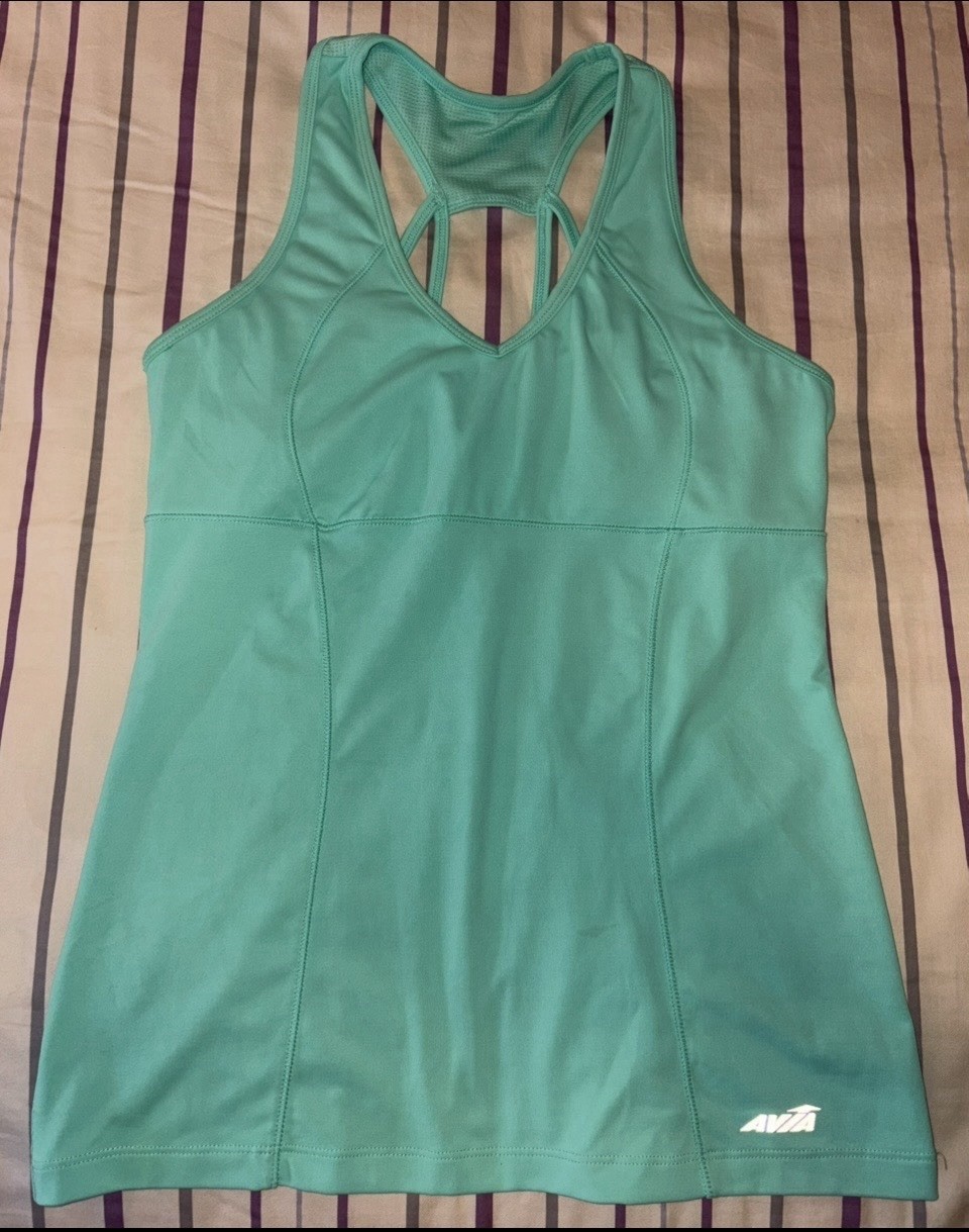 Women’s Avia Strappy Racerback Sleeveless Athletic Tank Top-Sz Med. Mint Green