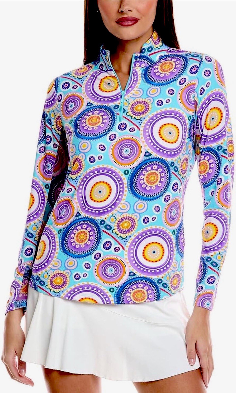 NWT IBKUL Golf Tennis 1/4 Zip Pullover Top XS S M L XL 2XL Seafoam Longsleeve P3