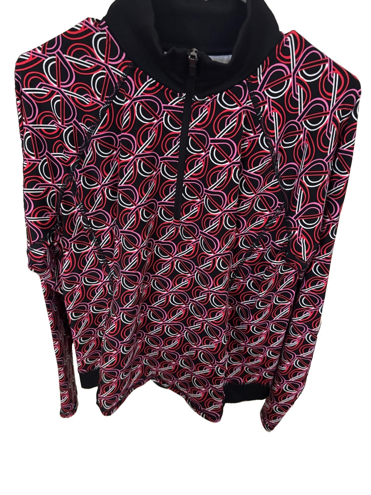 T By Talbots Performance Interlock 1/2 Zip Pullover Interlacing Loops Size Large