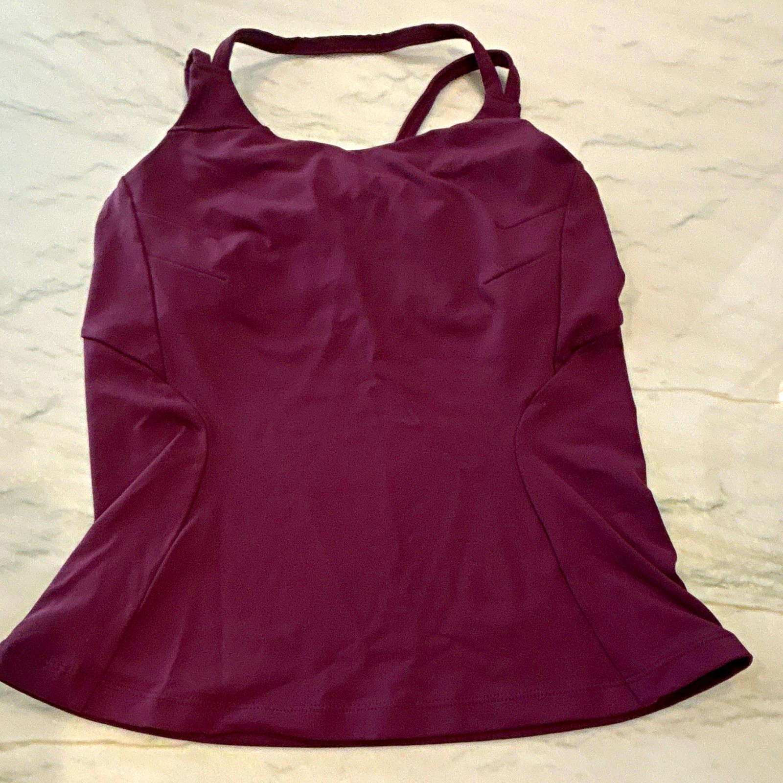 Brooks Women’s Purple Racerback Tank Built-In Bra Stretch Size M Running