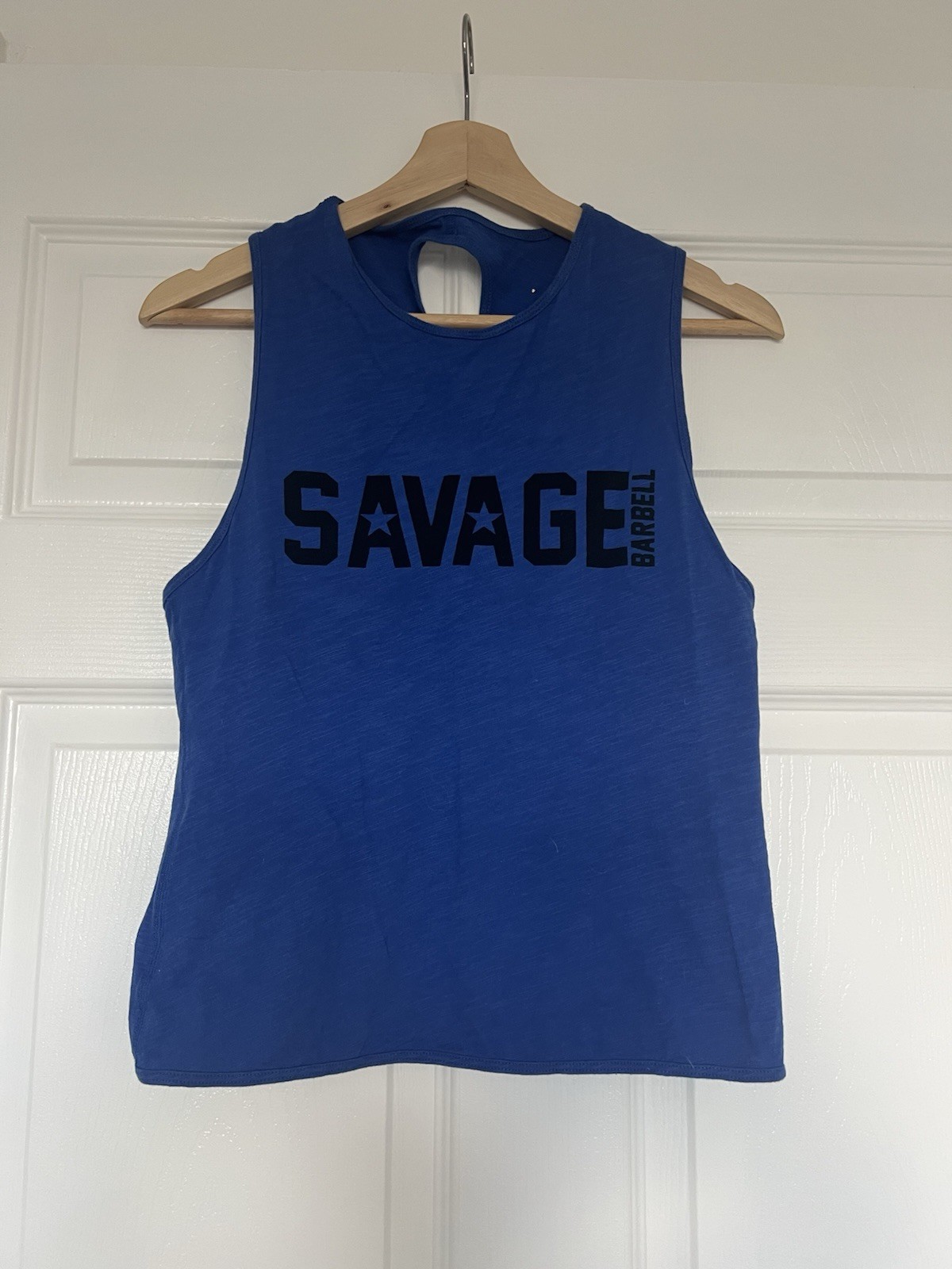 Savage Barbell Athletic Top Royal Blue Cross Back Size Small