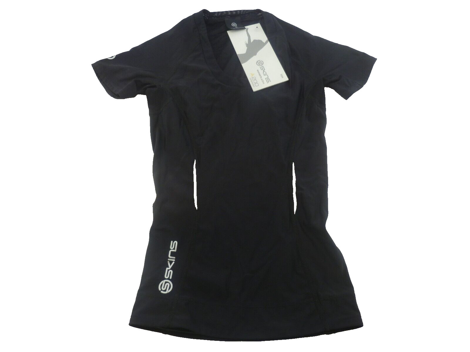 NEW Women’s SKINS Short Sleeve A2.00 Compression Top-Small,Black