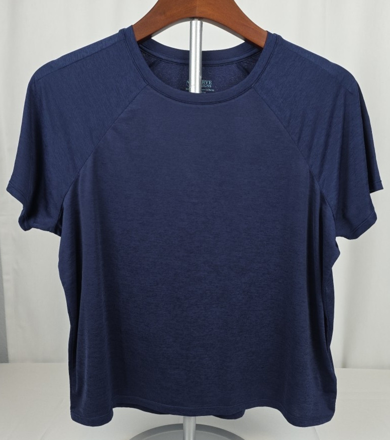 Carve Designs PNavy S/S Athletic Top Large Sz Small Casual Stretch Athleisure