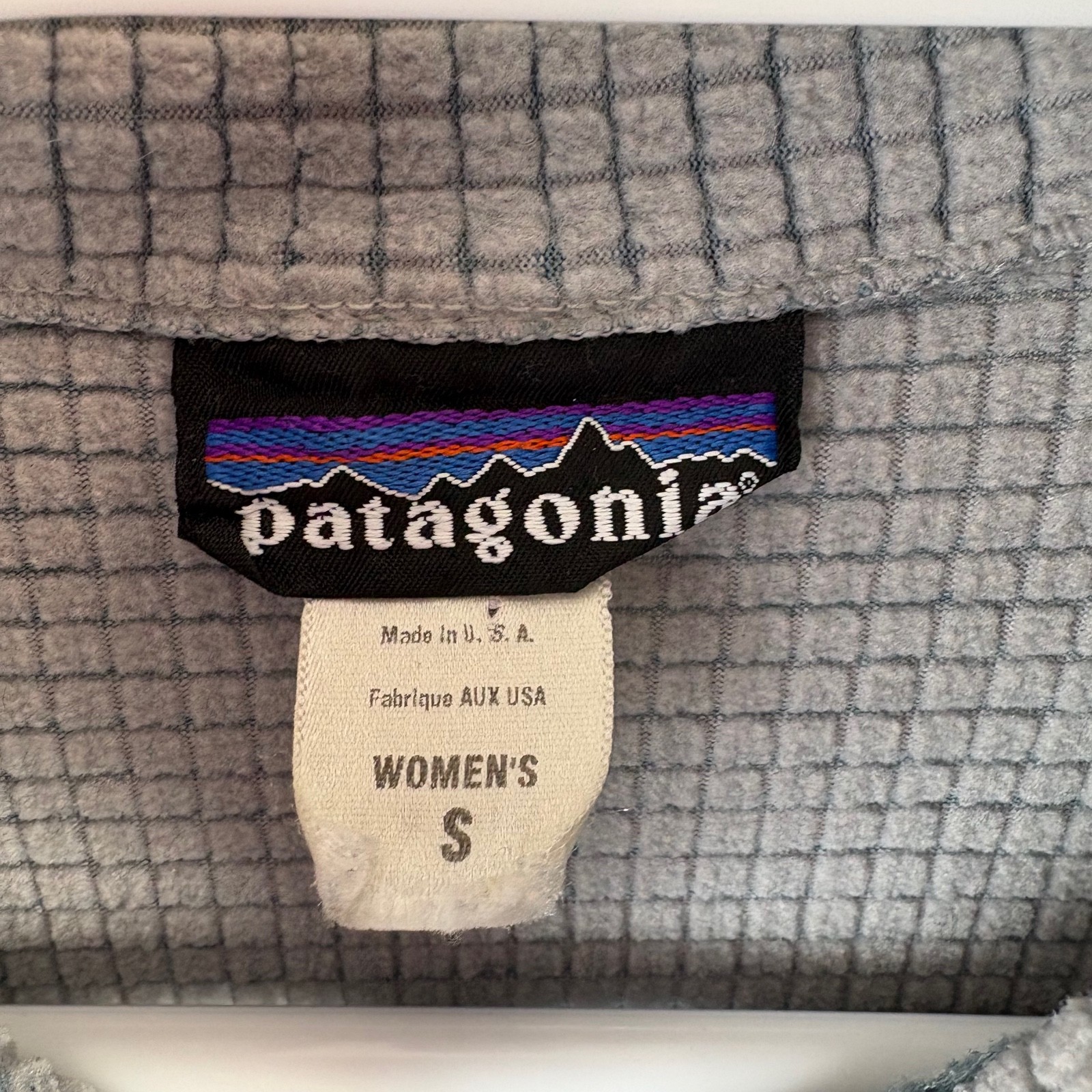 Patagonia R1 Flash Pullover Grid Waffle Blue 1/2 Zip Small S Women’s