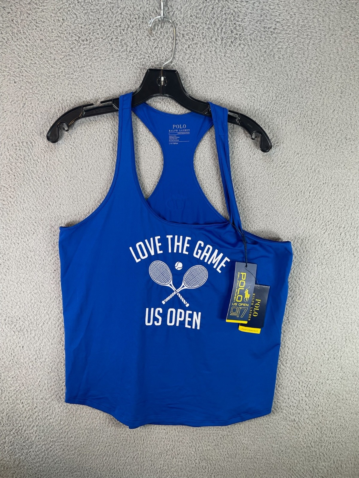Polo Ralph Lauren Tank Top Womens Large Blue US Open 2017 Tennis NYC Performance