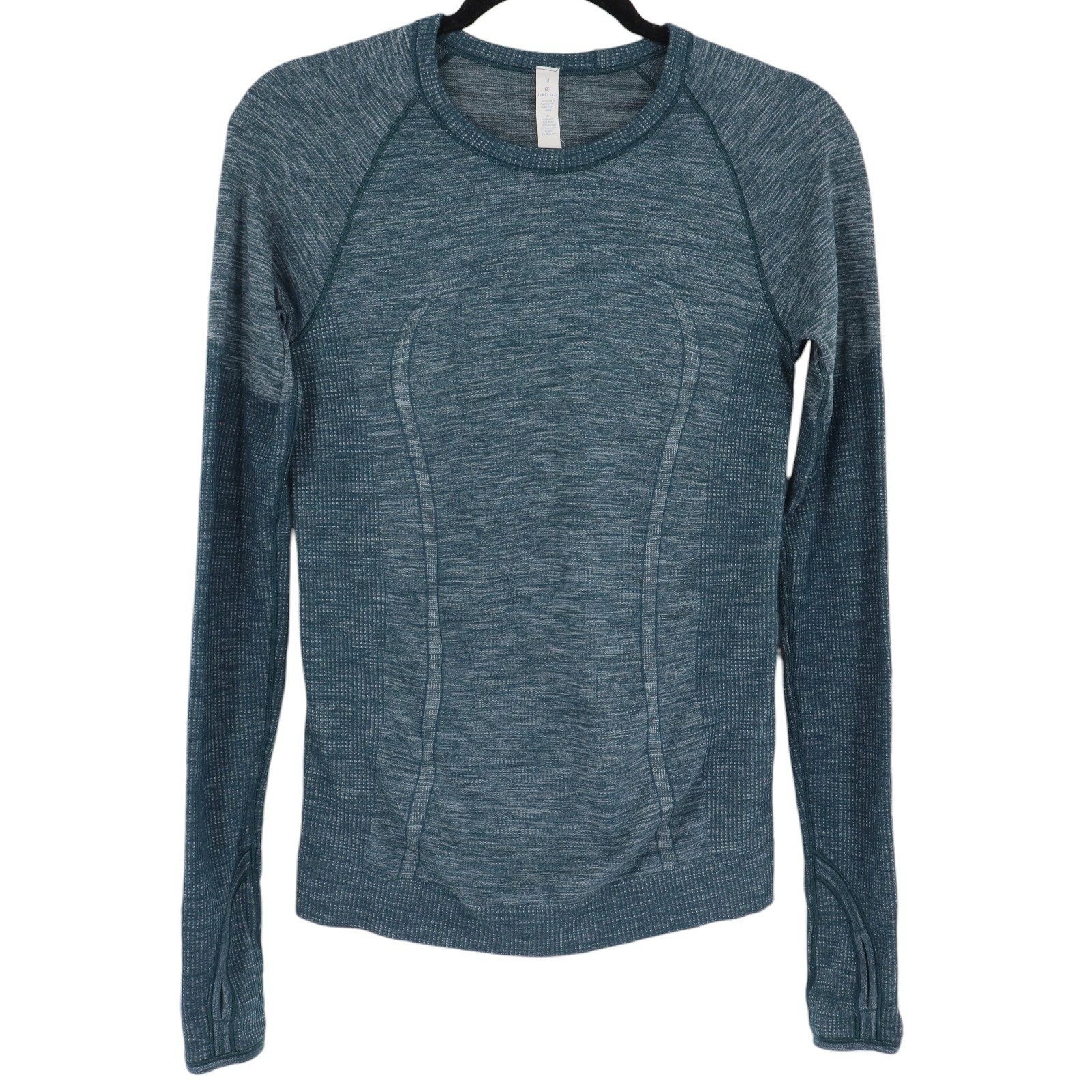 Lululemon Swiftly Tech Long Sleeve Wool Blend Night Diver Heathered Size 8
