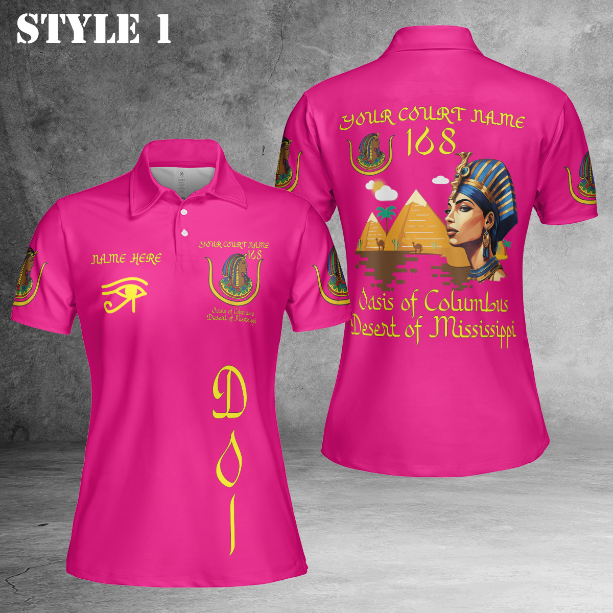 Custom Name DOI Daughters Of Isis PYRAMID QUEEN Women 3D Polo Shirt Size S-5XL