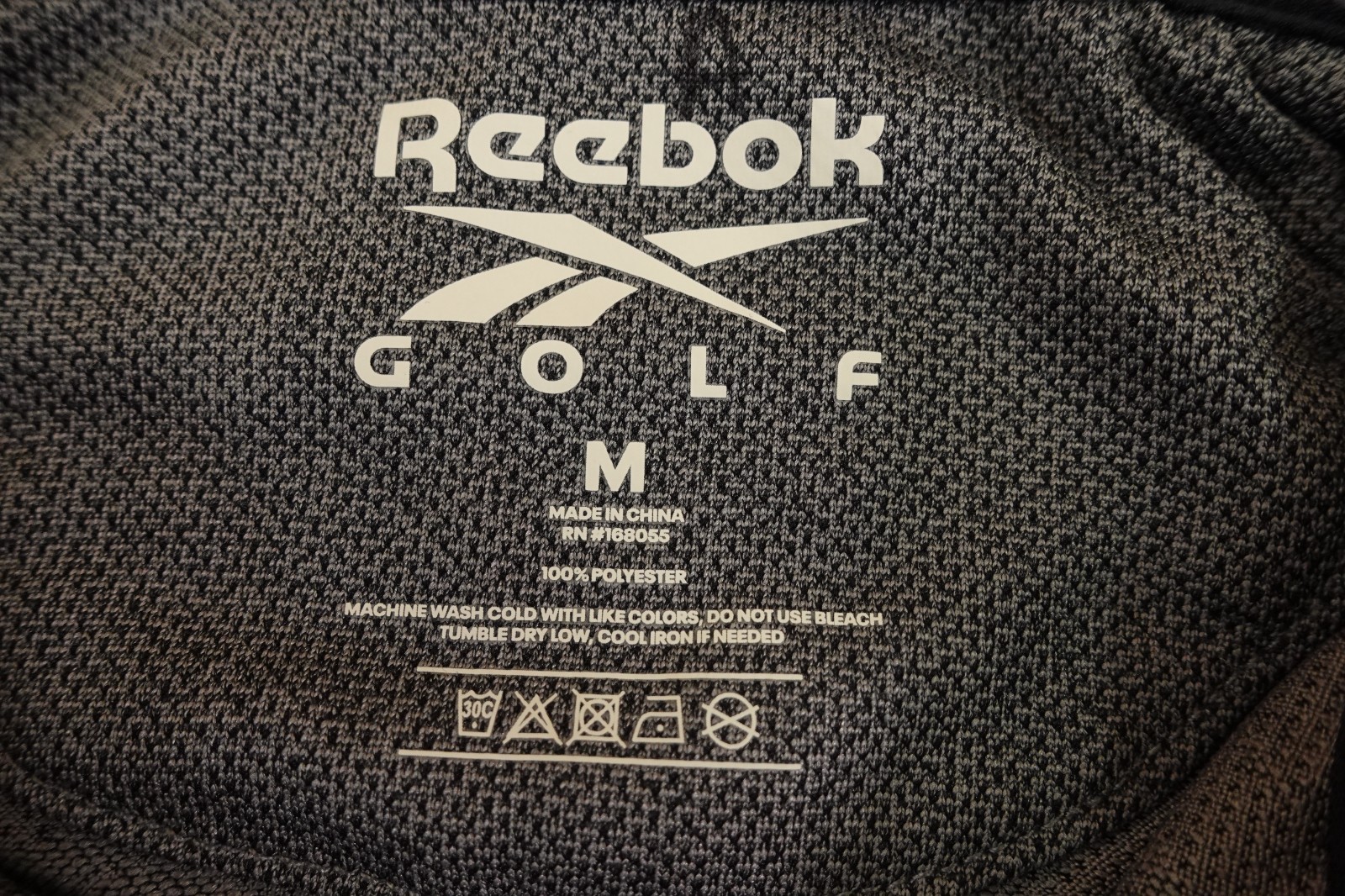 Reebok Womens Size Medium Gray Heather Vector Jacquard Sleeveless Polo NWT