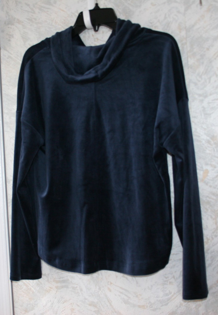 CABLE & GAUGE Jogging Track High neck w/ Drawstrings Large Top Velour Navy Blue