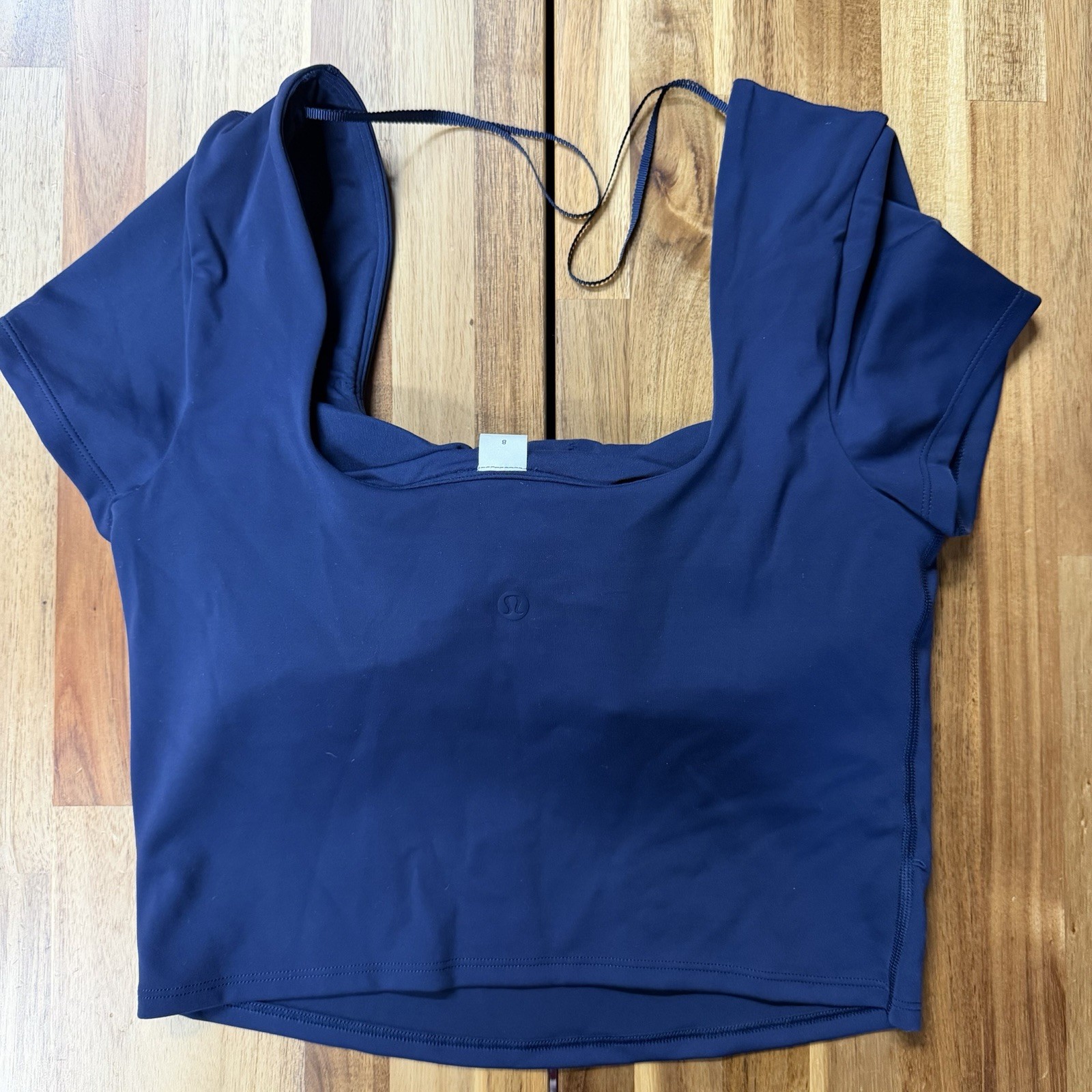 Lululemon Wunder Under SmoothCover Square-Neck Cropped T Blue Size 8
