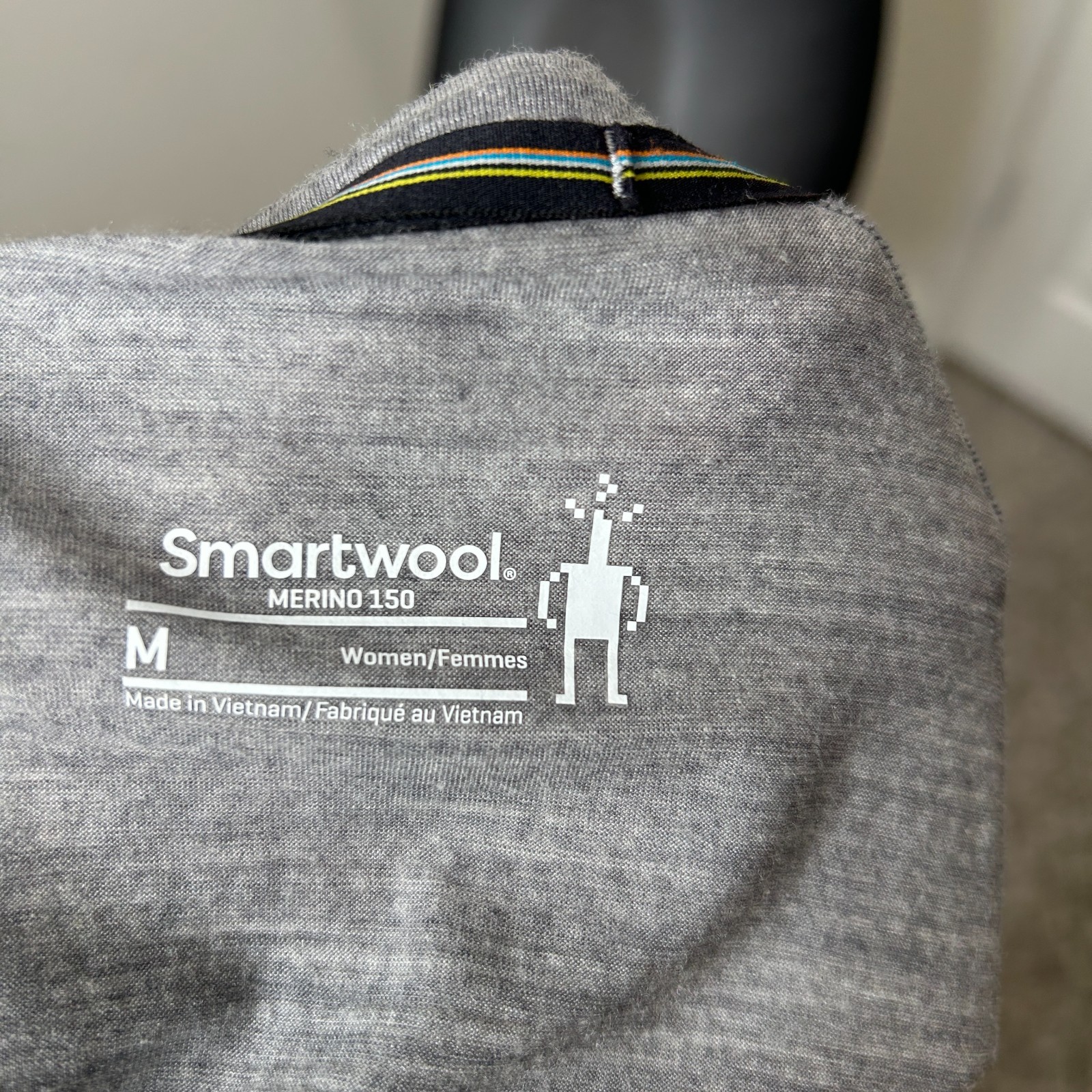 Smartwool Merino 150 Base Layer Gray Heather Long Sleeve Hiking Shirt Medium