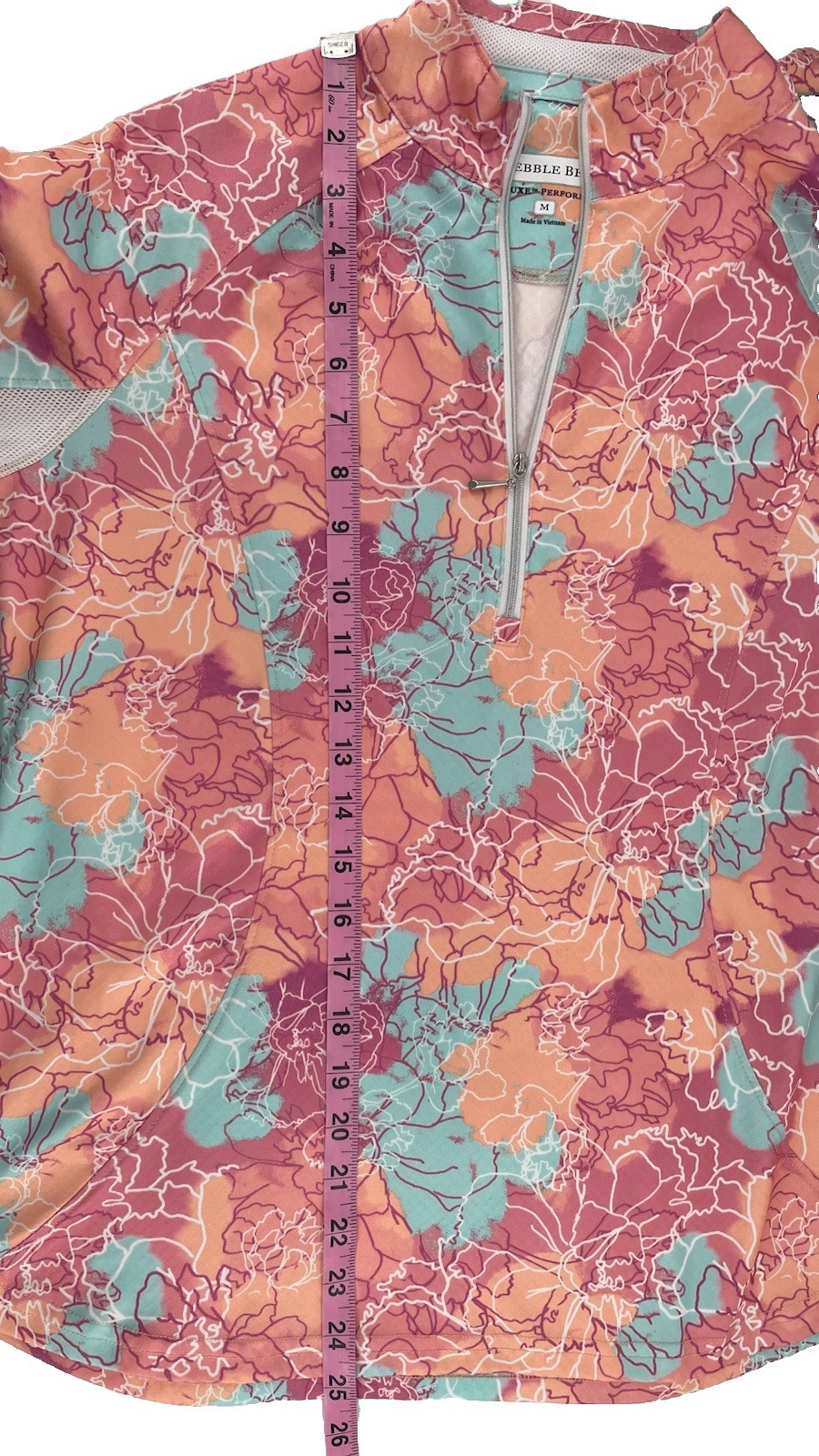 Pebble Beach Dry-Luxe Performance Pullover Floral Golf Top Women’s M NWOT