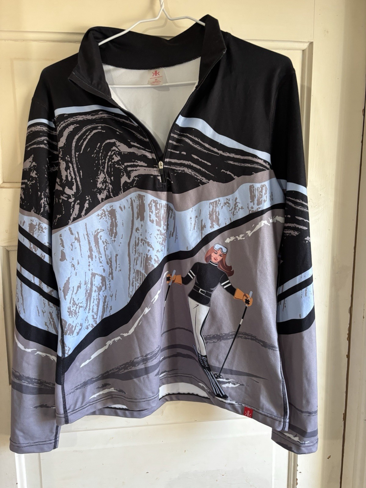 Krimson Klover Elevation Baselayer Zip Neck Ski Top Women’s Sz M Graphic Print