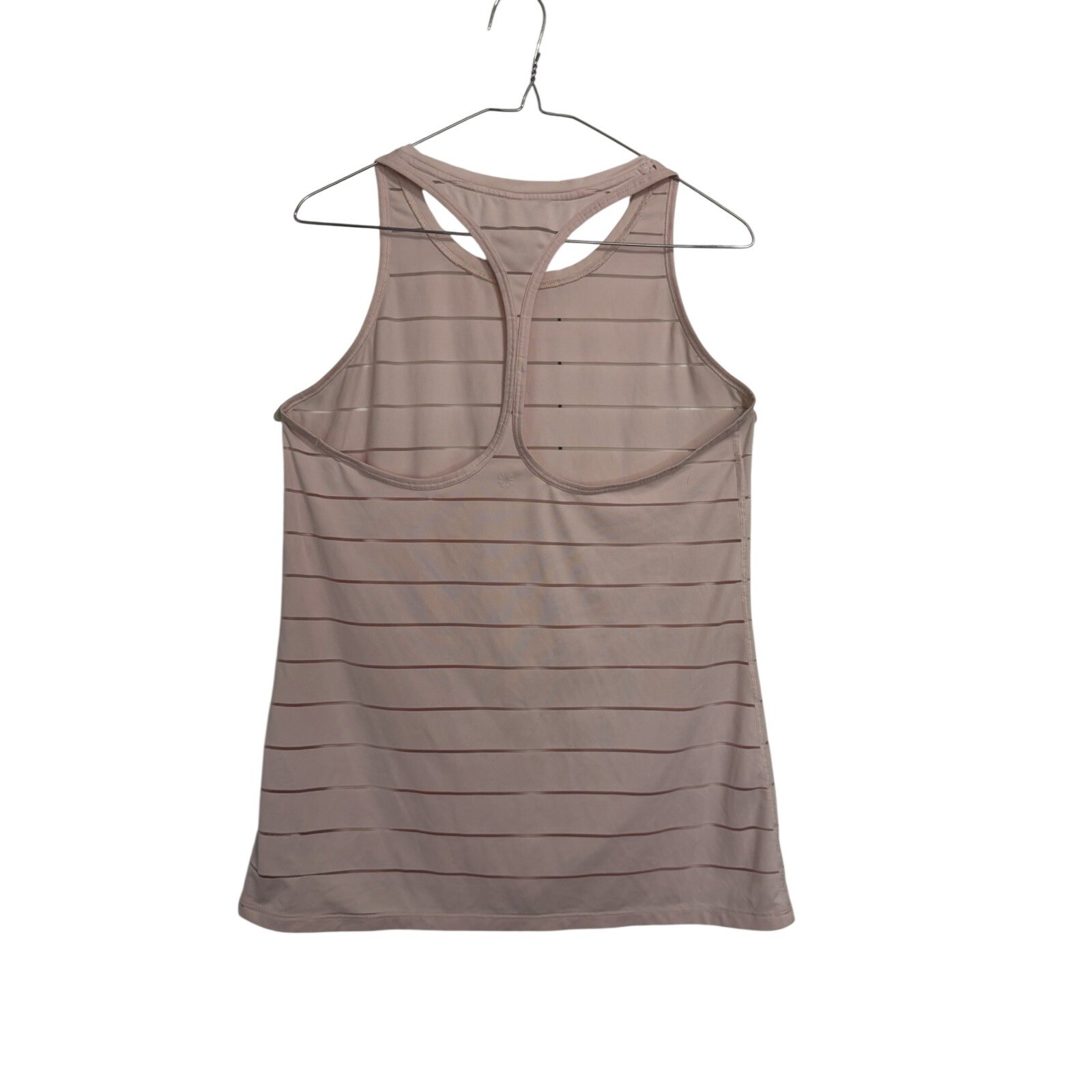 Athleta Pink Striped Mesh Racerback Activewear Tank Top Womens Medium RN 54023