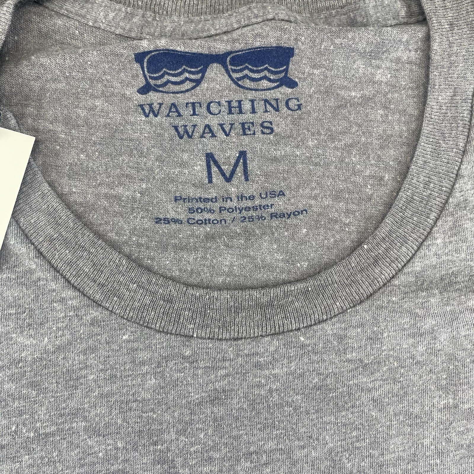 Watching Waves Sz Medium Womens Gray Tee Shirt Top Private Selection Apparel