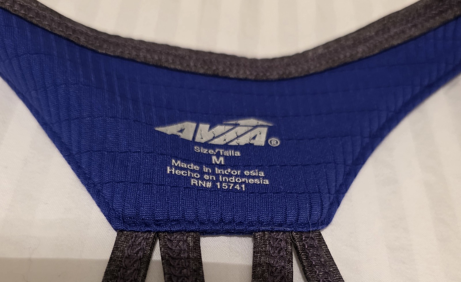 Avia Medium Blue Strappy Back Racerback Tank Top Activewear Yoga Gym Workout
