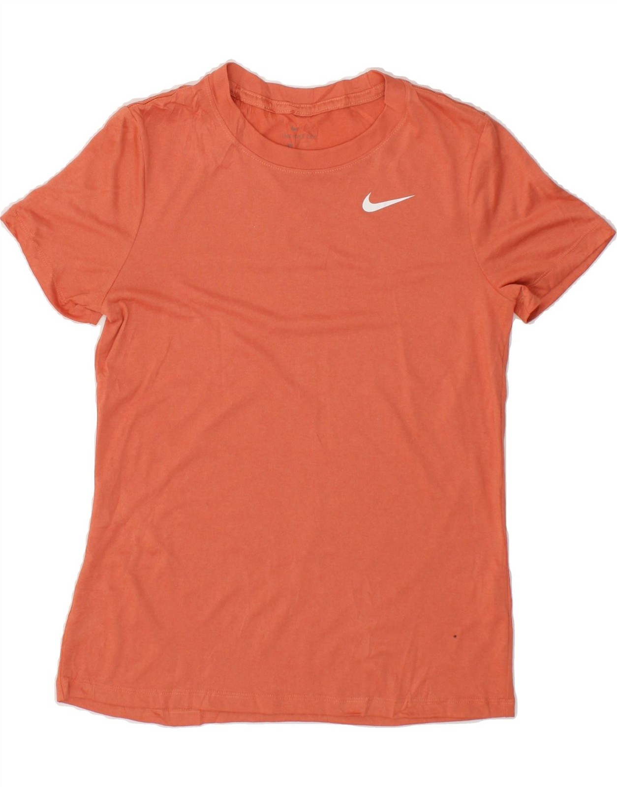 NIKE Womens T-Shirt Top UK 10 Small Orange Polyester CQ86