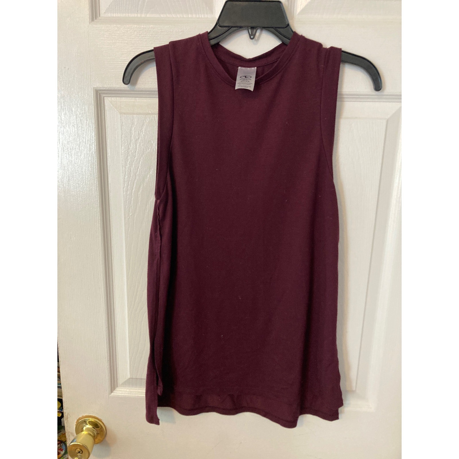 Athletic Works Womens Muscle Tank Top Burgundy Maroon Activewear Size S 4-6