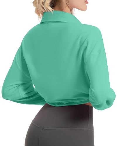 FKEEP QUARTER ZIP PULLOVER WOMEN CROPPED TOP SZ XL – FK2303-ZGREENA-XL