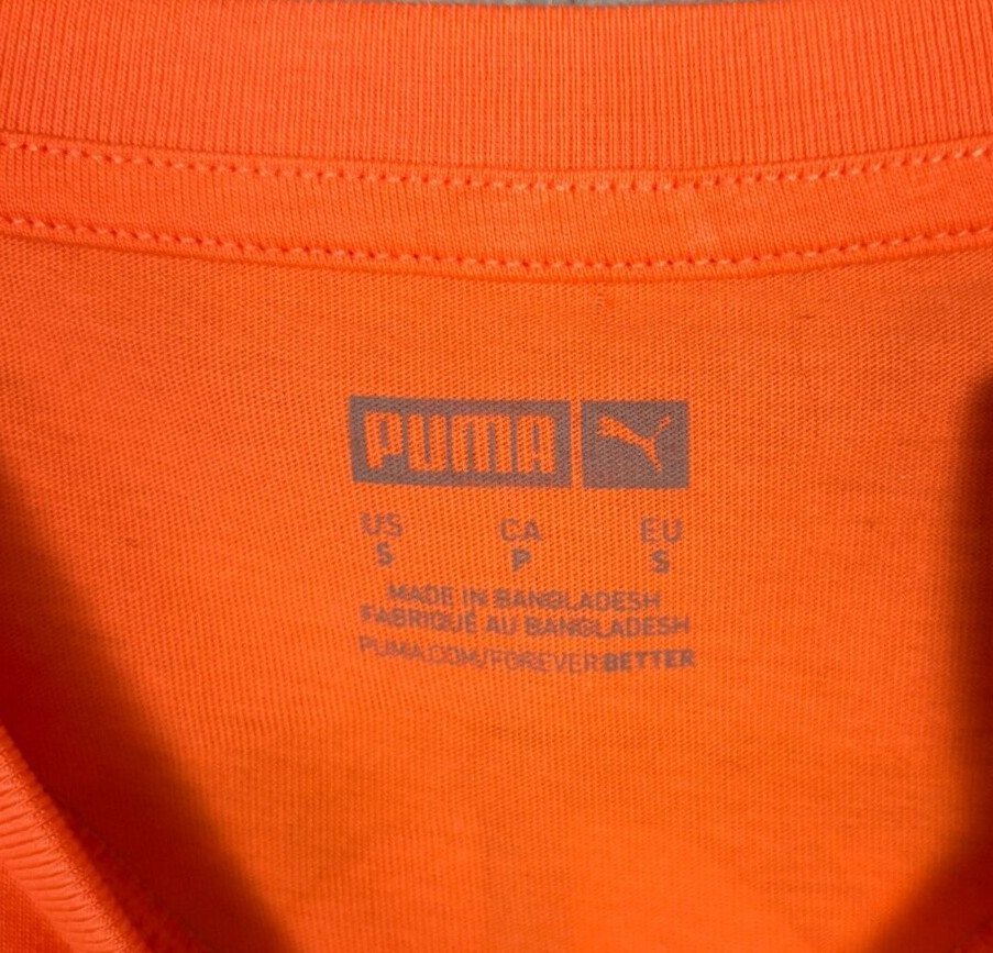 Puma Women’s Classic Crew Neck Trail Mix Logo Tee Shirt Orange Small NWT’s.