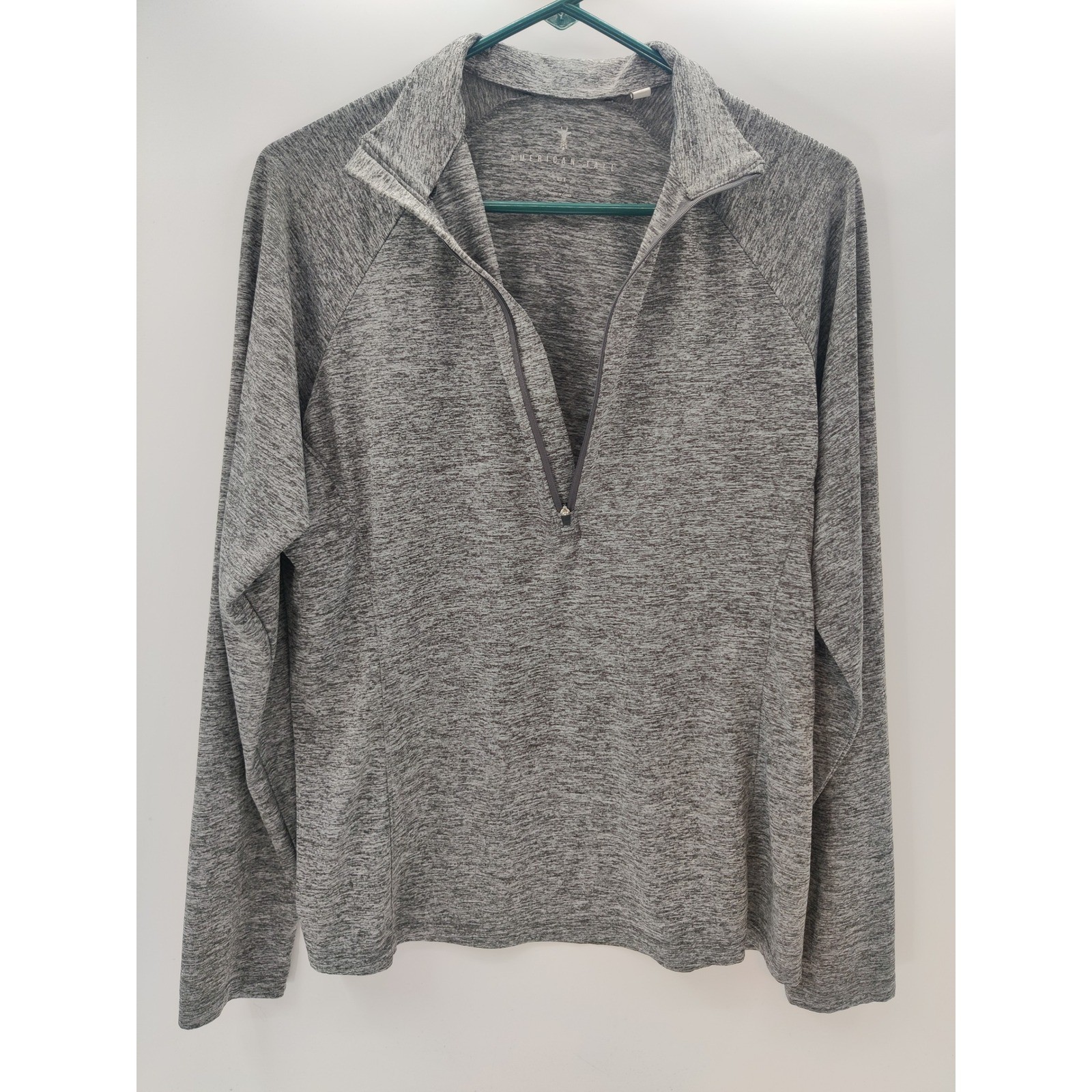 American Tall Womens Gray Space Dye Quarter Zip Pullover LZT AW-KL-10703