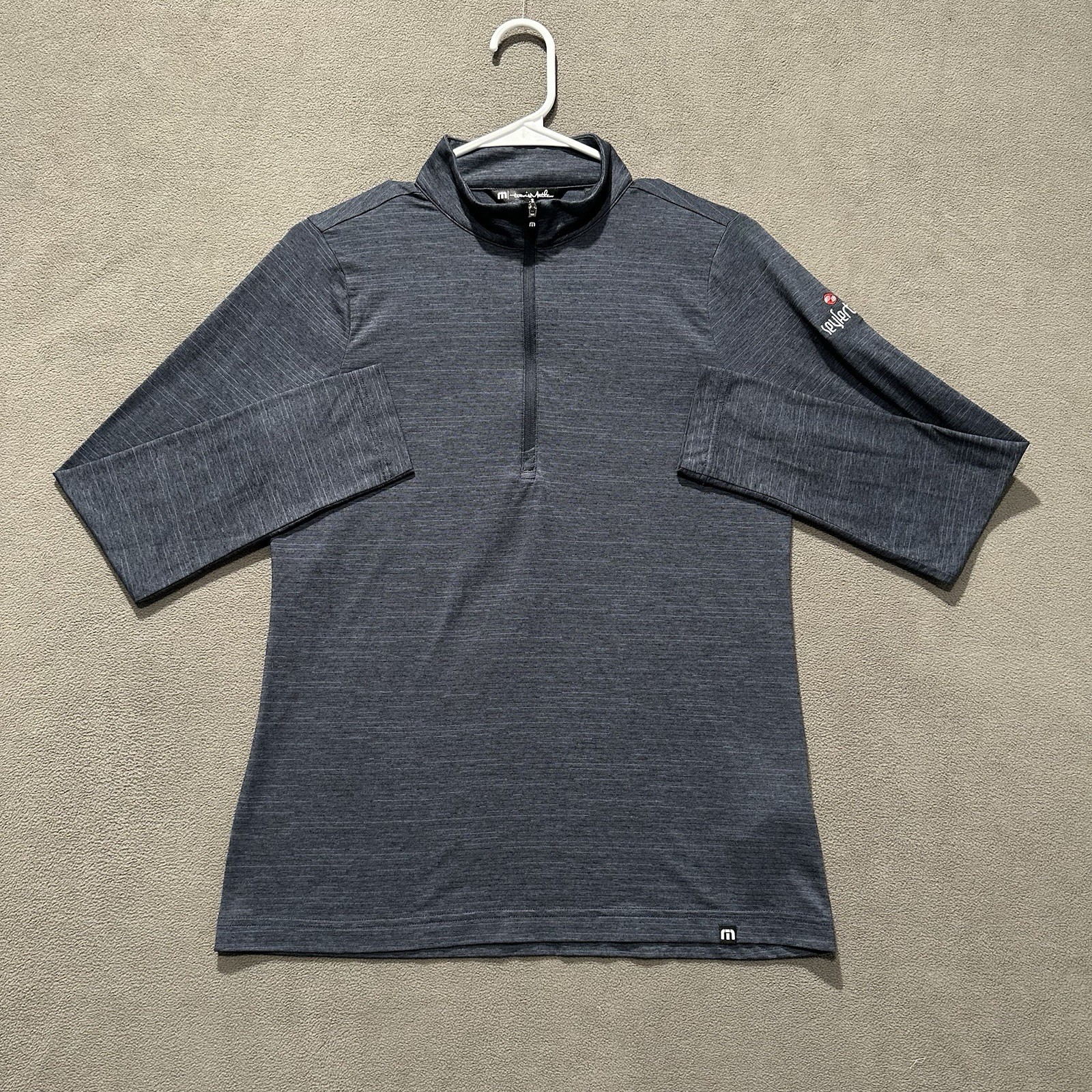 Travis Mathew Crestview 1/4-Zip Womens Small Heather Blue Pullover Lightweight