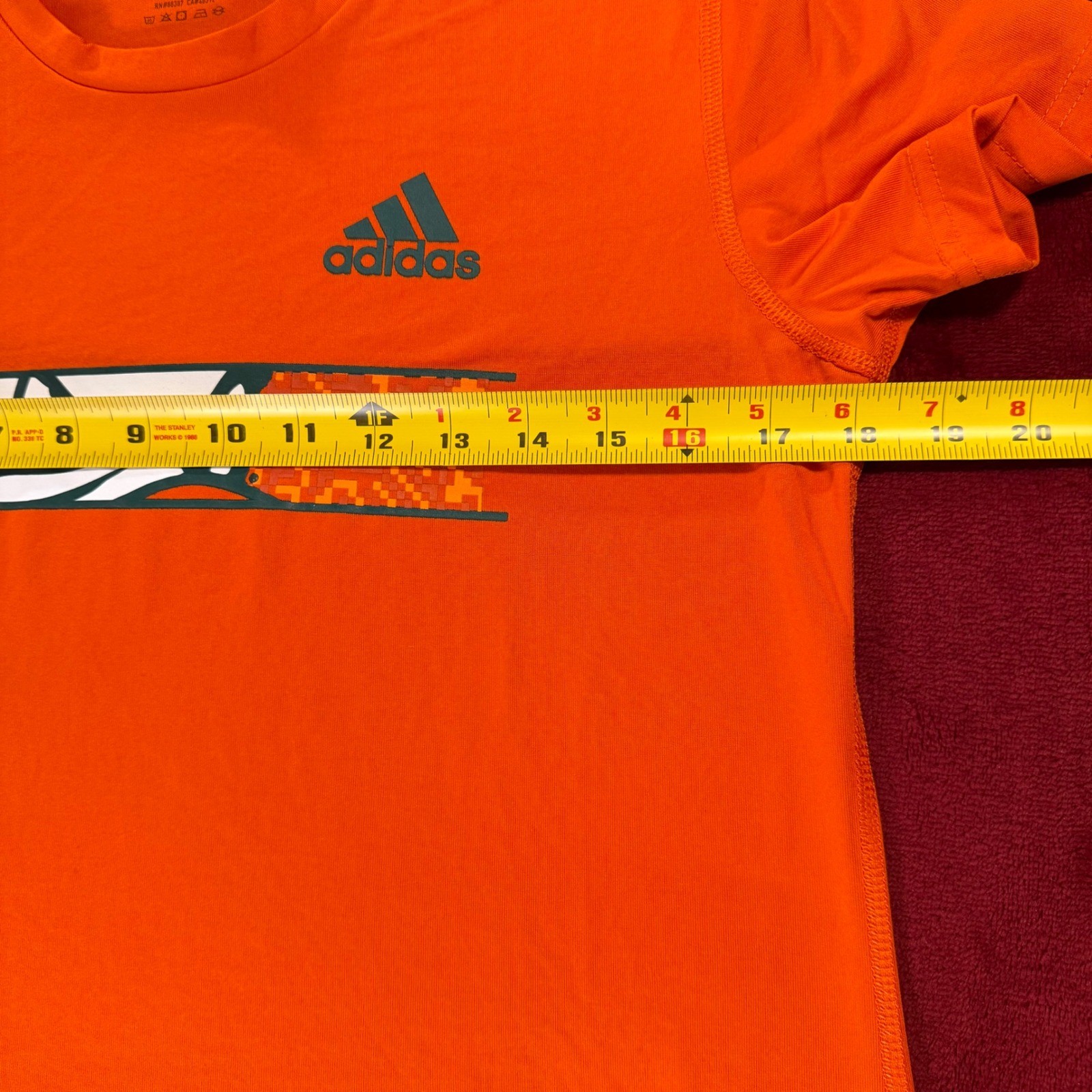 Adidas Creator Tee LADIES Medium Orange Graphic Performance Short Sleeve T-Shirt