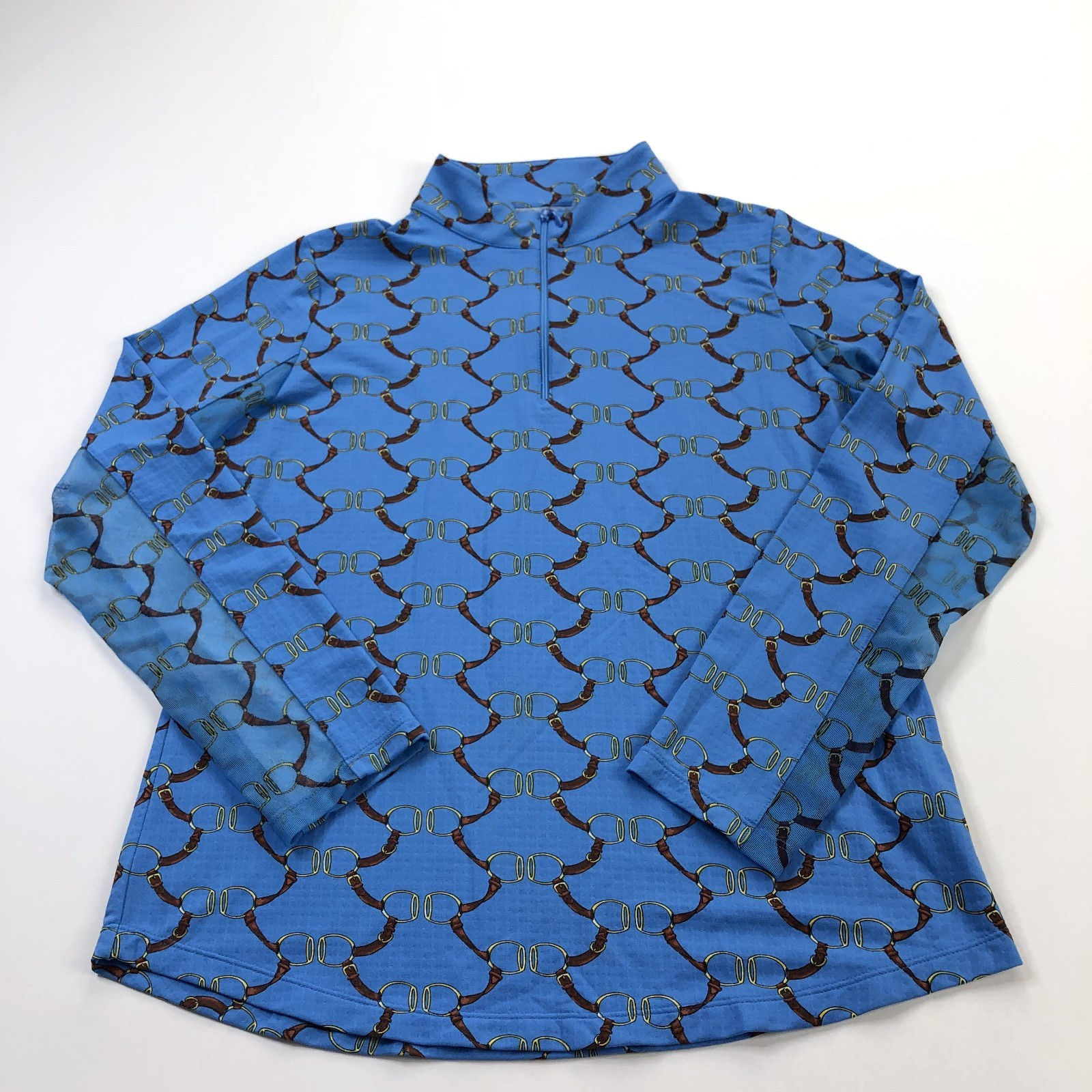 Kuhl Ibkul UPF Medium 1/4 Zip Long Sleeve Mock Neck Pullover Chain Link Blue