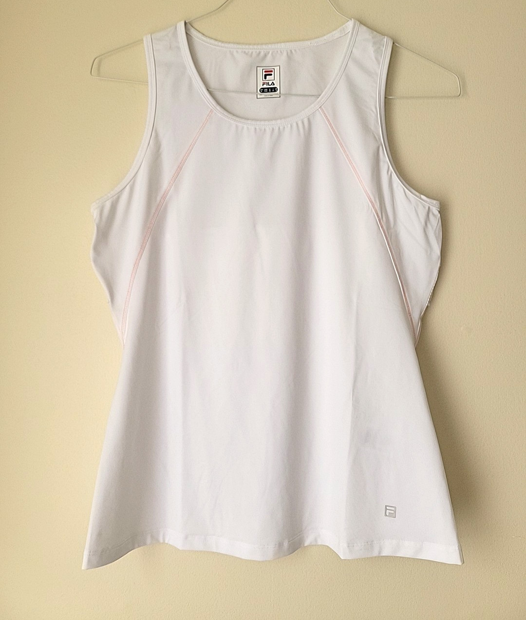 Fila Ruffle Full Coverage Tank Top Scoop Neck white Womens Size Medium New