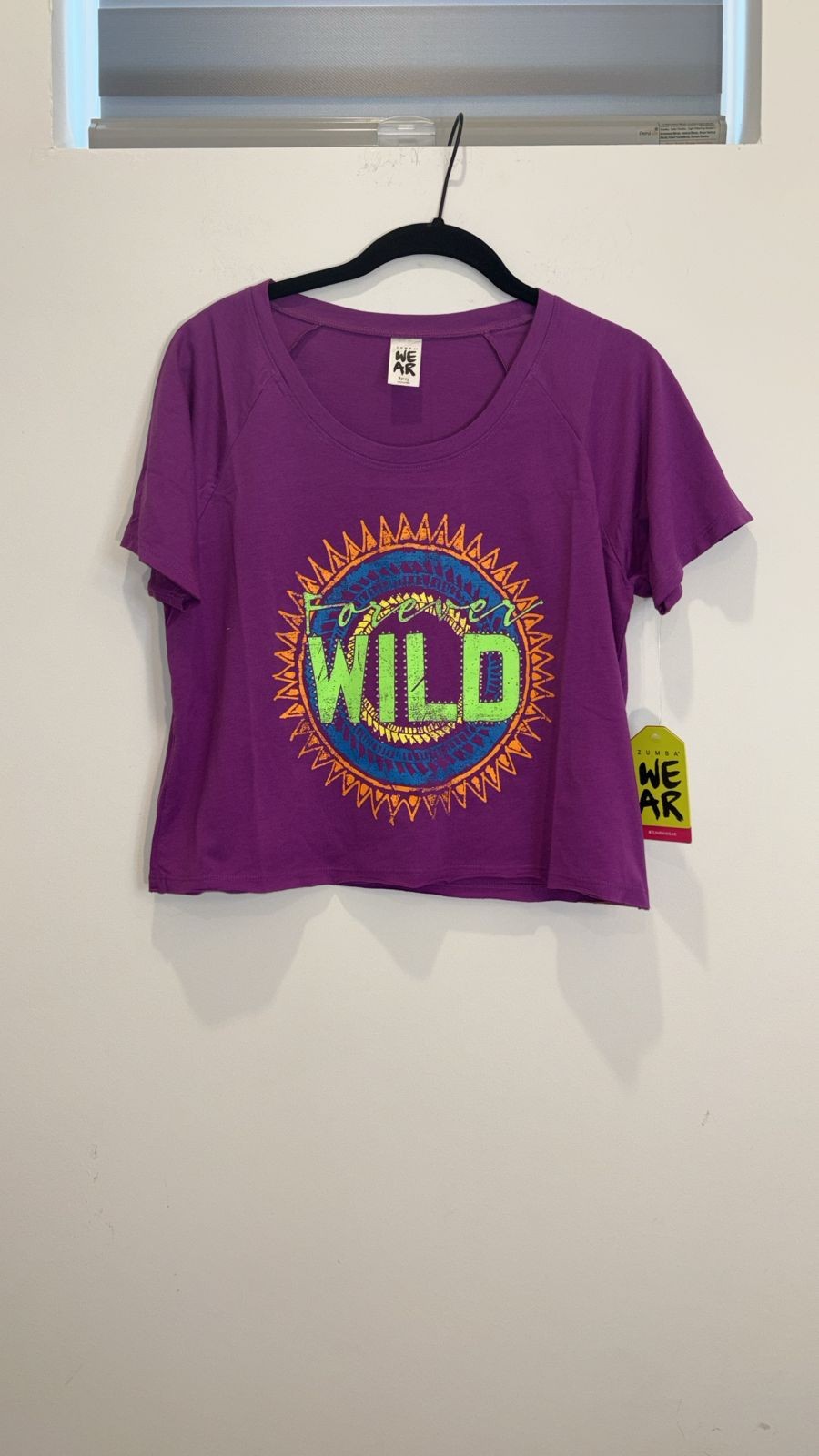 Zumba Wear Forever Wild Instructor Tee Purple Power Cotton Blend Size S