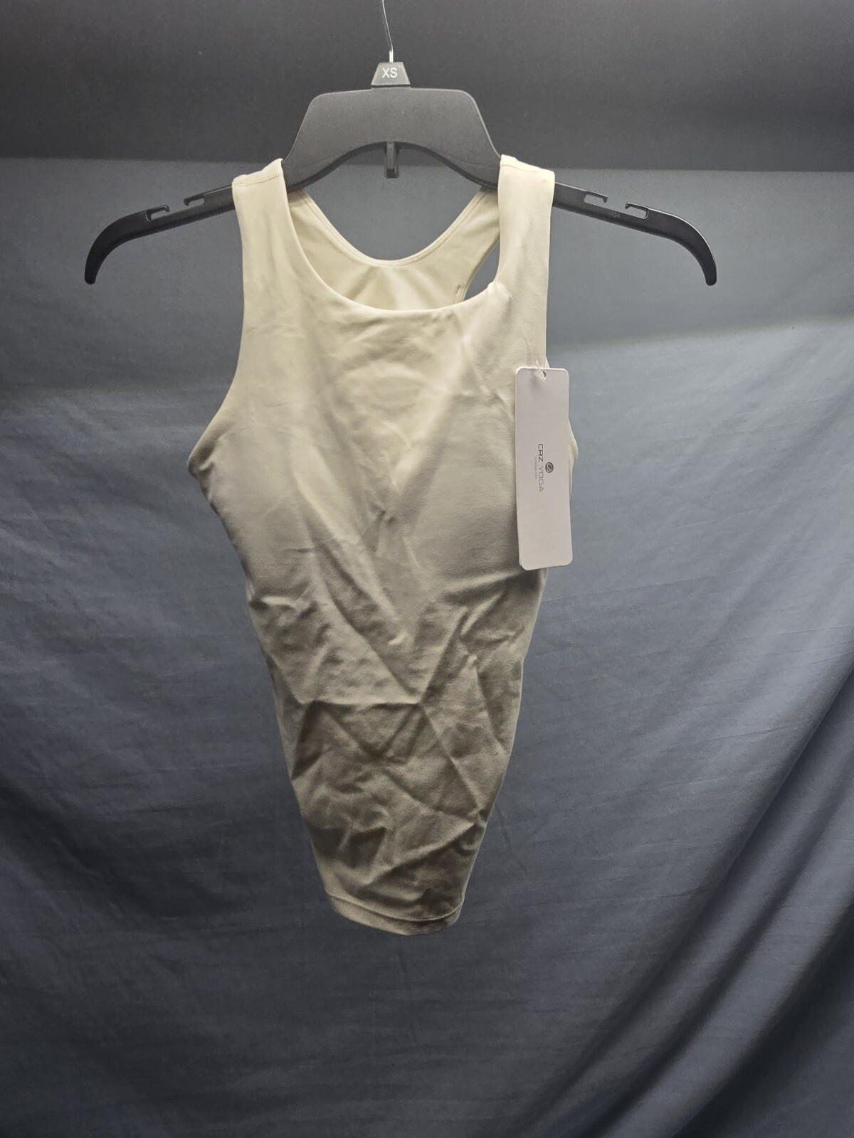 NWT Crz Yoga Sports Tank Top XXS Yellow Built In Bra Exercise Logo Stretch