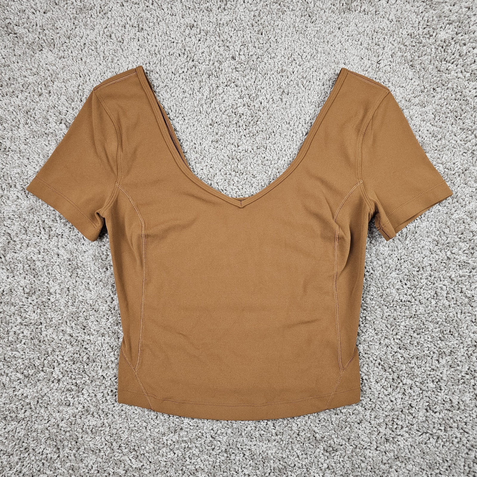 Lululemon Align T-Shirt Size 4? Short Sleeve Nulu Copper Brown Cropped