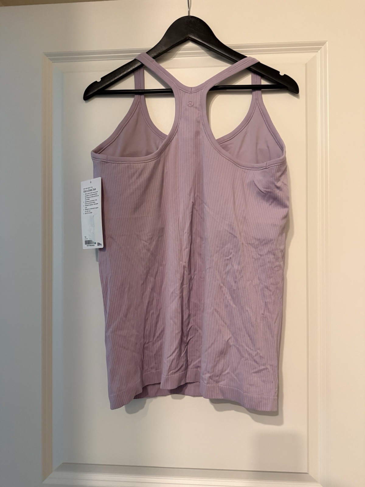 Lululemon Ebb to Street Tank Top Built-In Bra Seamless Racerback Purple 14