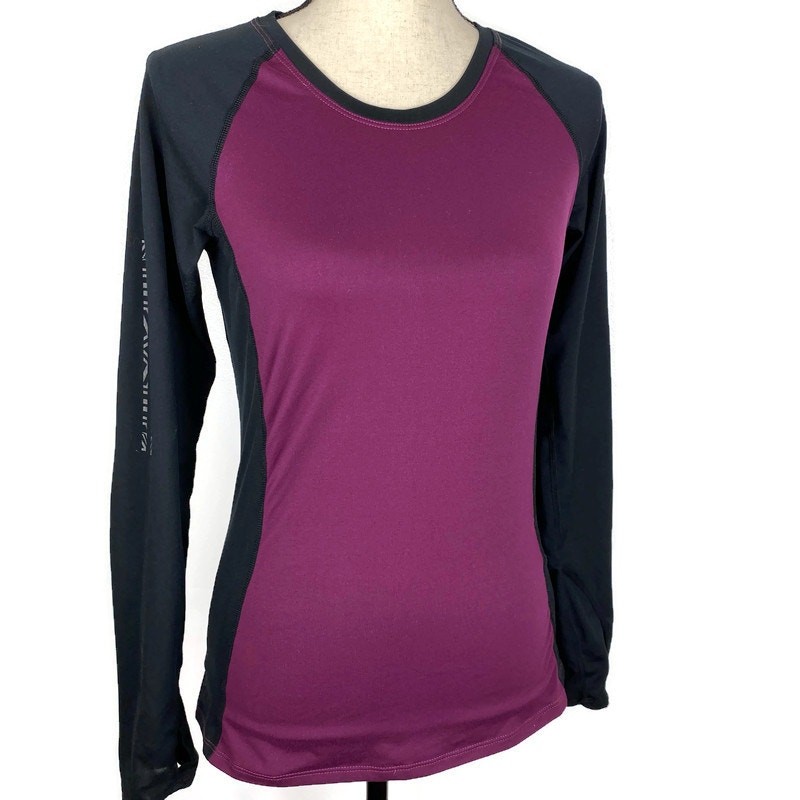 SnowAngel Athletic Top Sleek & Sassy Purple Long Sleeve Thumbholes USA Womens Sm