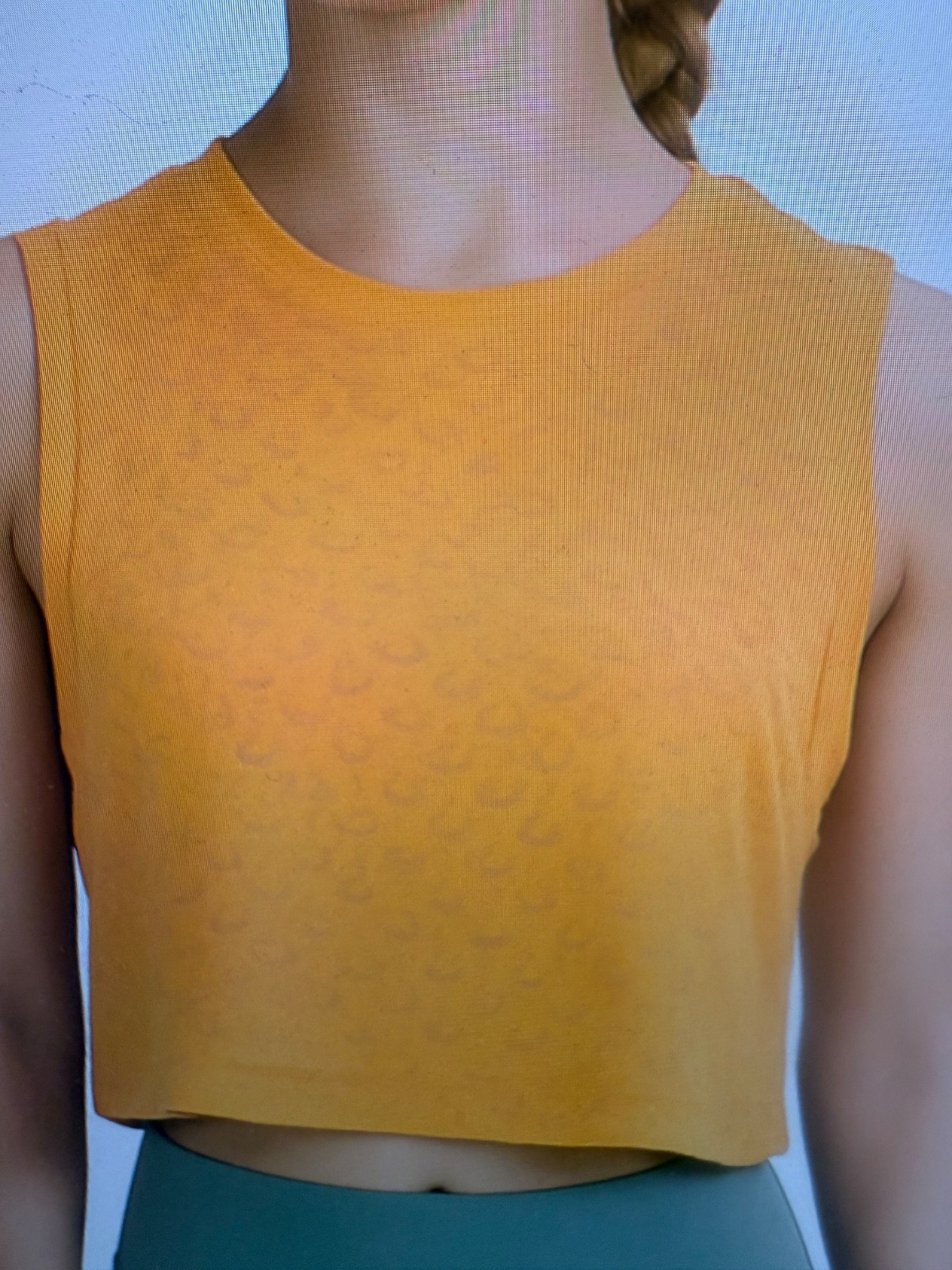 Women’s Crop Active Tank Top – All in Motion Orange Size Small burn out