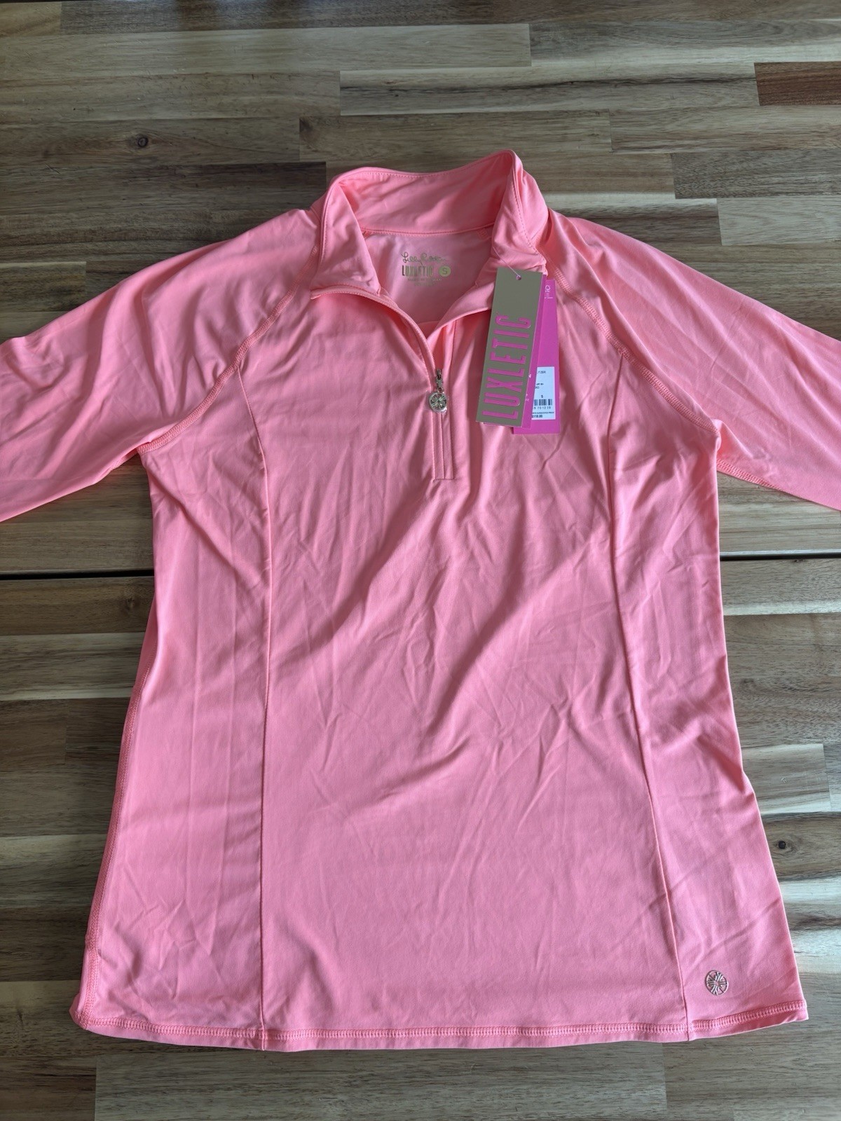 Lilly Pulitzer UPF 50+ Luxletic Marion Half Zip Pullover Size Small Tangelo Pink