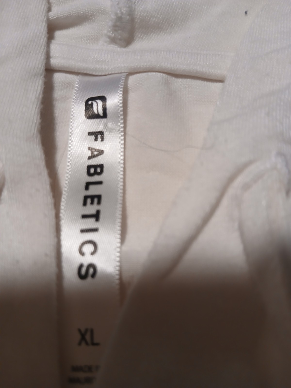 Fabletics White Sleeveless Pullover Hoodie Hooded Drawstring Pockets XL