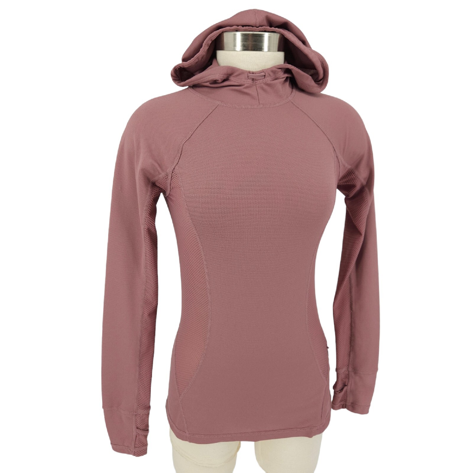 Fabletics Alecia Performance Pullover Hoodie Purple Long Sleeve Hooded Shirt 2XS