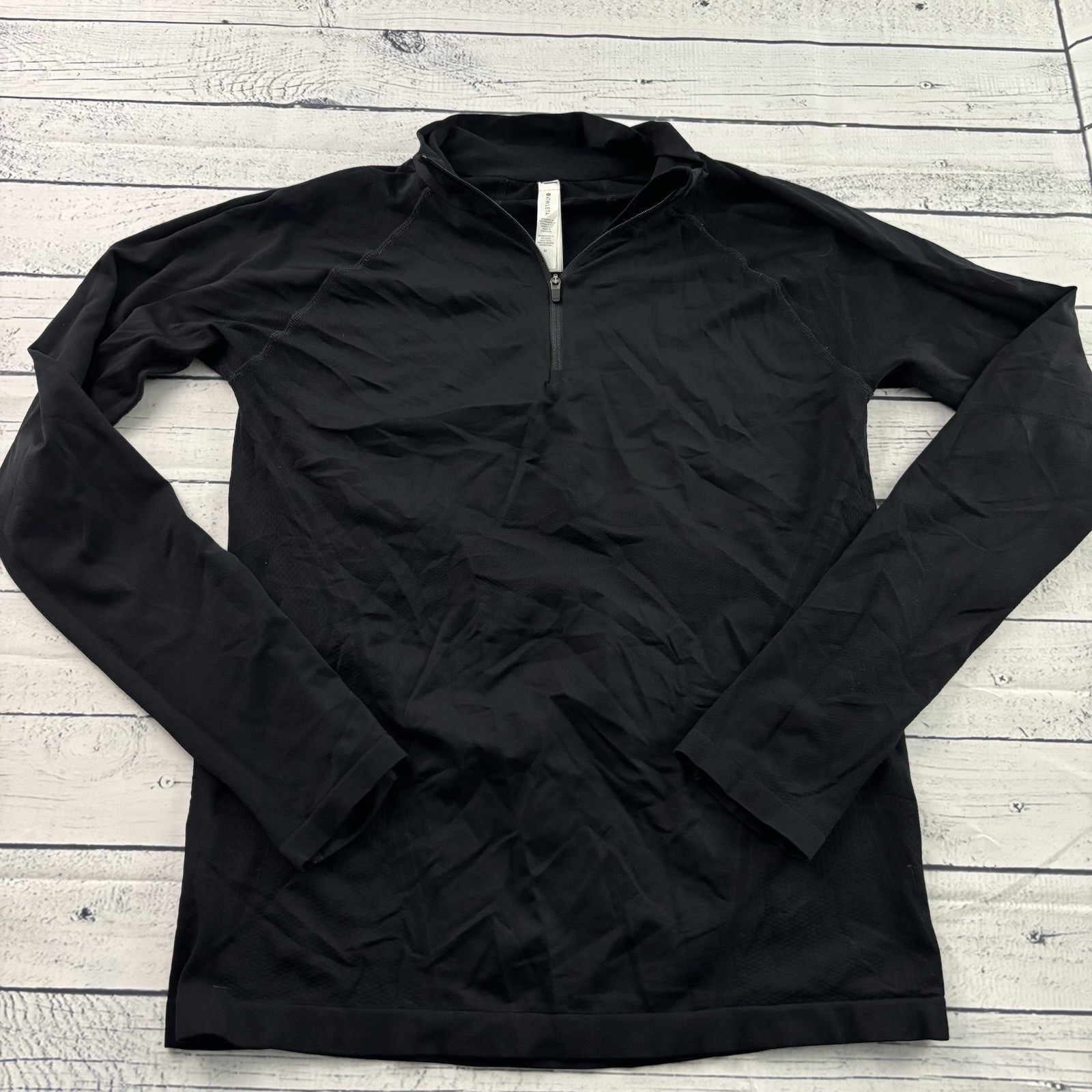 Athleta Momentum 1/2 Zip Solid Long Sleeve Top Women’s Medium Black