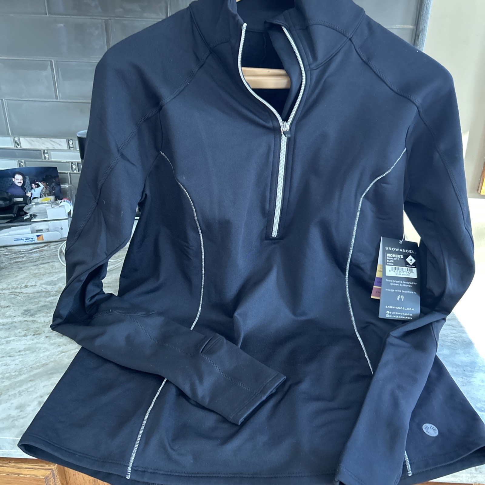 NWT Snow Angel Women’s M CHAMI Baselayer Thermal Fleece Lined 1/4 Zip Ski Run