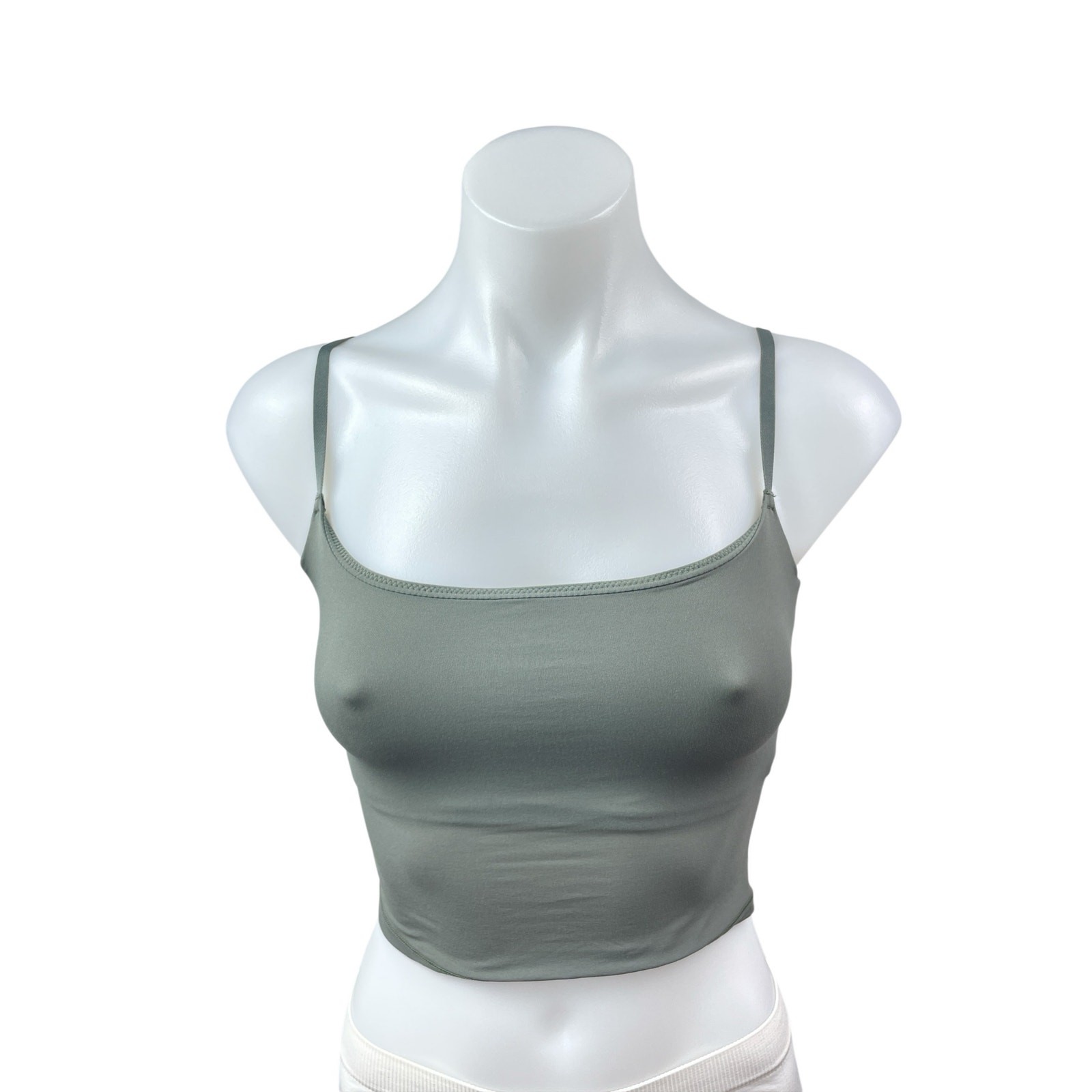 Skims Women’s Gray Sleeveless Scoop Neck Knit Cami Camisole Tank Crop Top Sz S