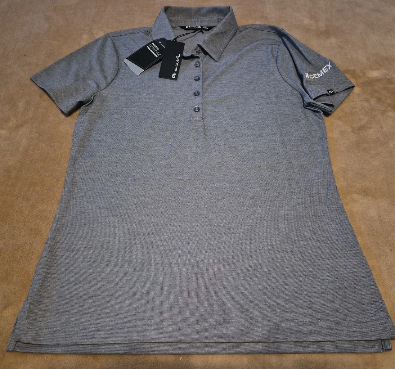 NEW Travis Mathew Prestige Performance womens polo shirt MEDIUM Gray