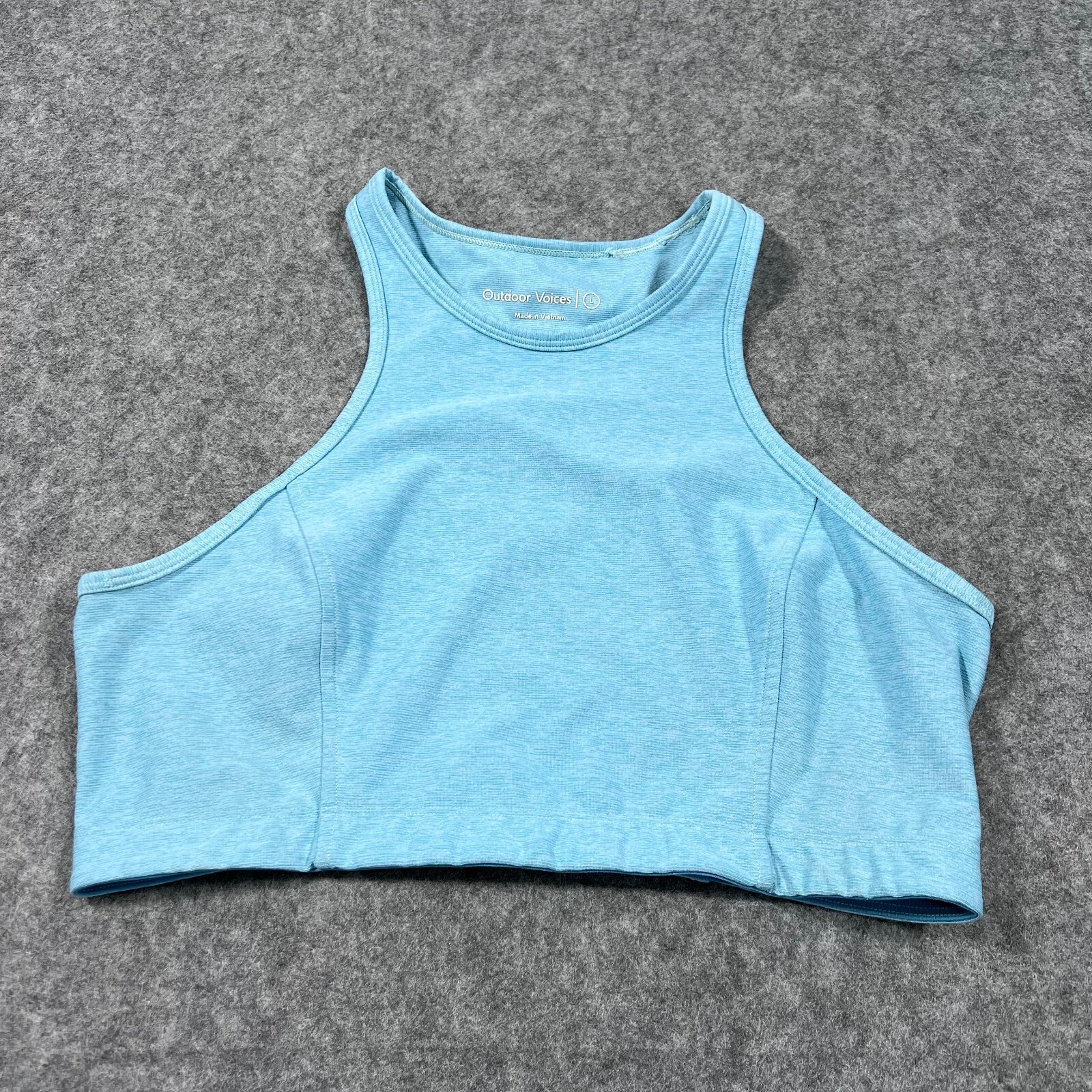 Outdoor Voices Sky Blue Athena Compression Crop Bra Top Women’s Size Large