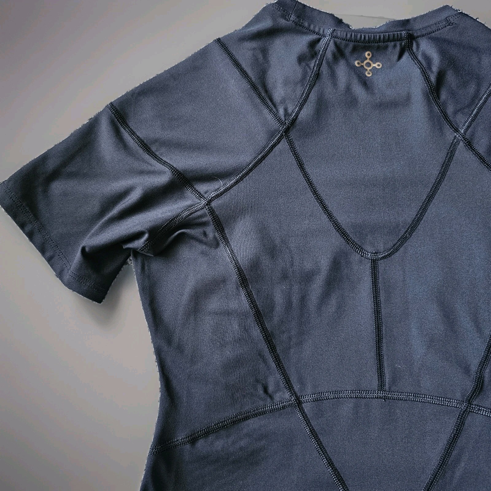 Tommie Copper Womens Medium Compression Support Shirt Black Short Sleeve Posture