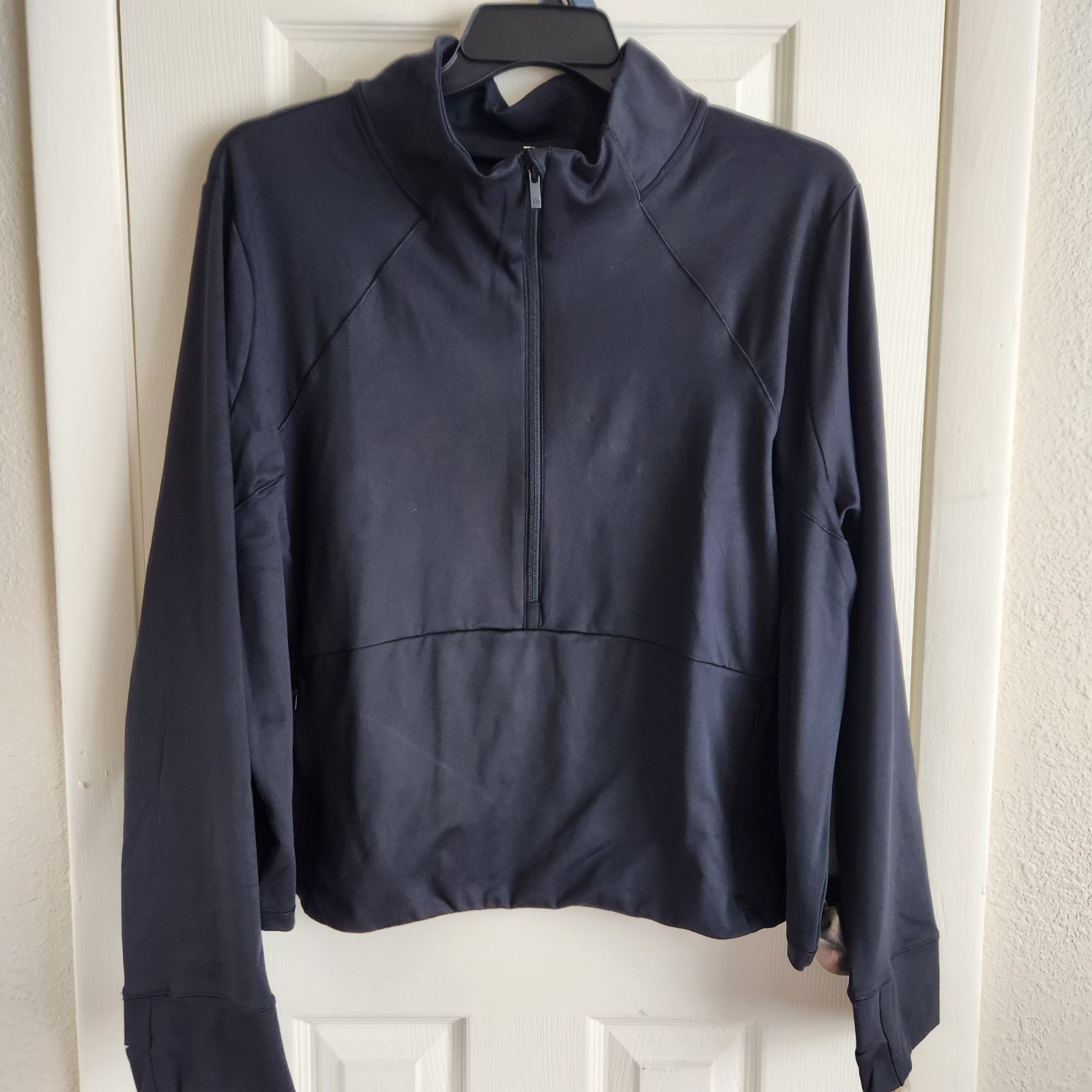 All In Motion Womens Jacket 1/2 Zip Pullover Long Sleeve Top 4X Black NWT