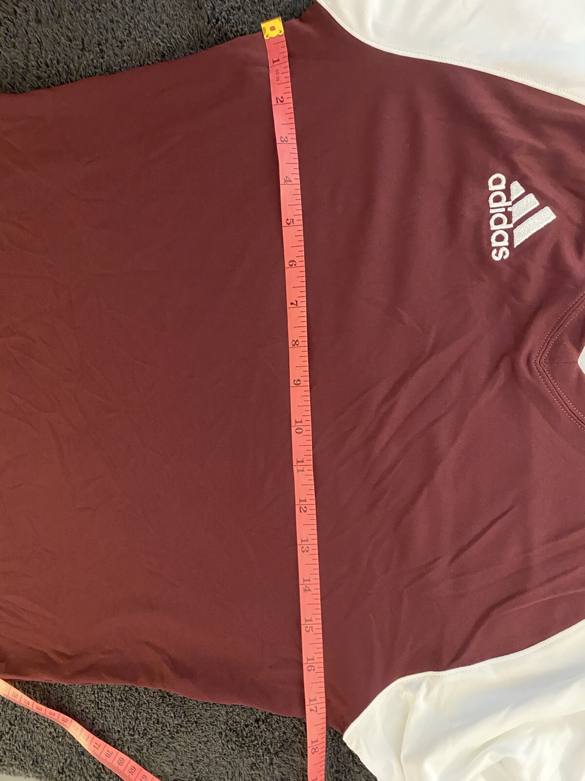 Adidas Performance Climalite Jersey Shirt Womens Red/White Short Sleeve Small