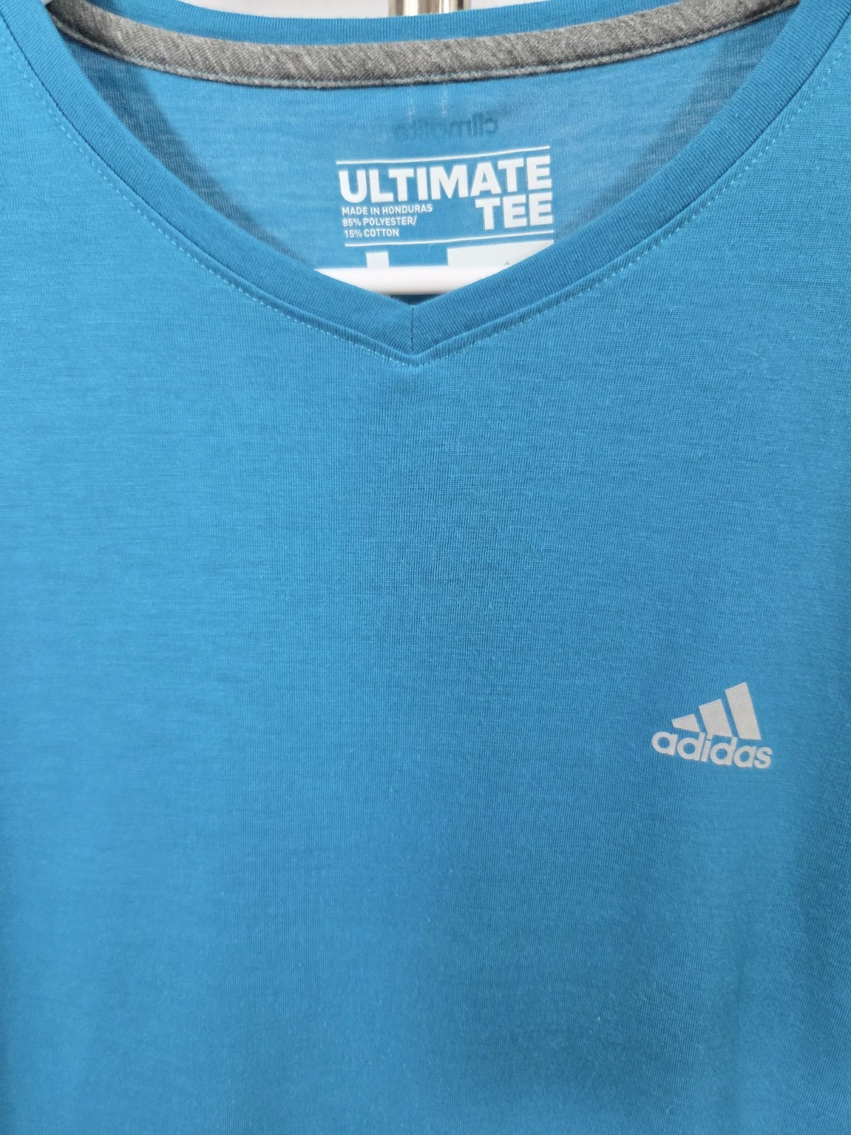 adidas Climalite Women’s Teal V-Neck Short Sleeve Moisture Wicking Tee L