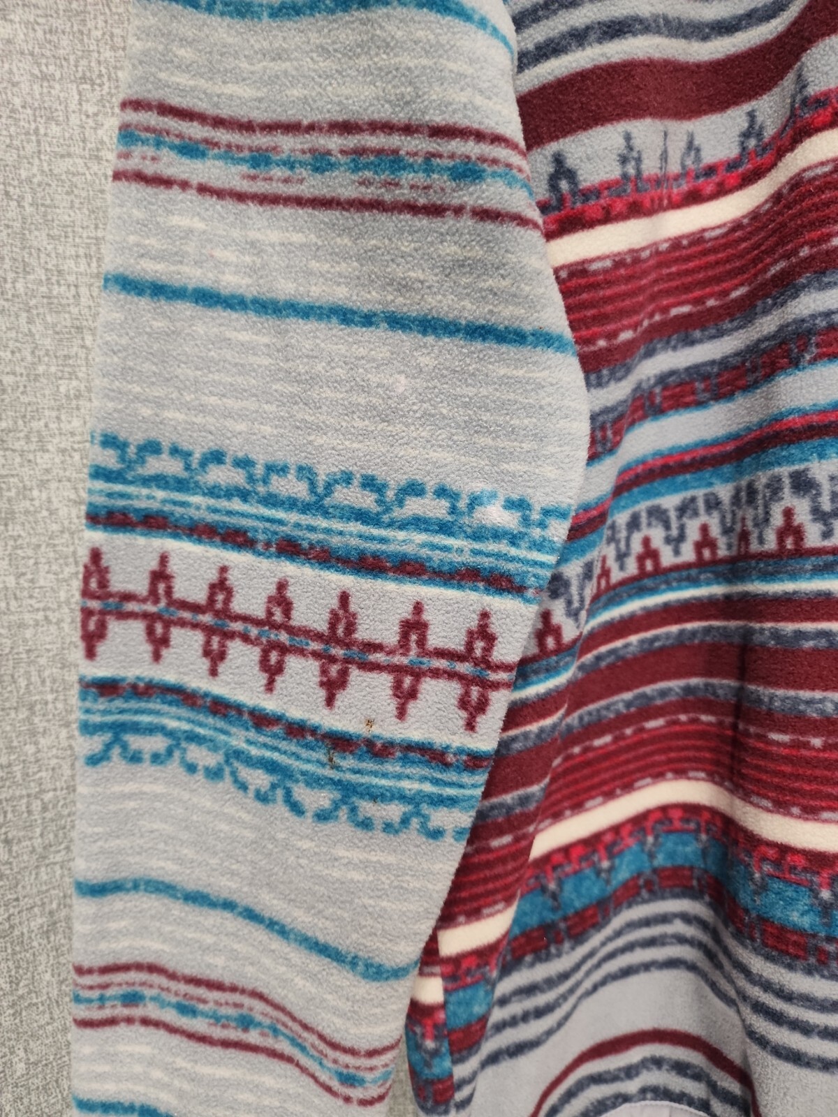 Columbia Mountain Side Fleece Pullover Large Zippered Pocket Aztec Womens B88