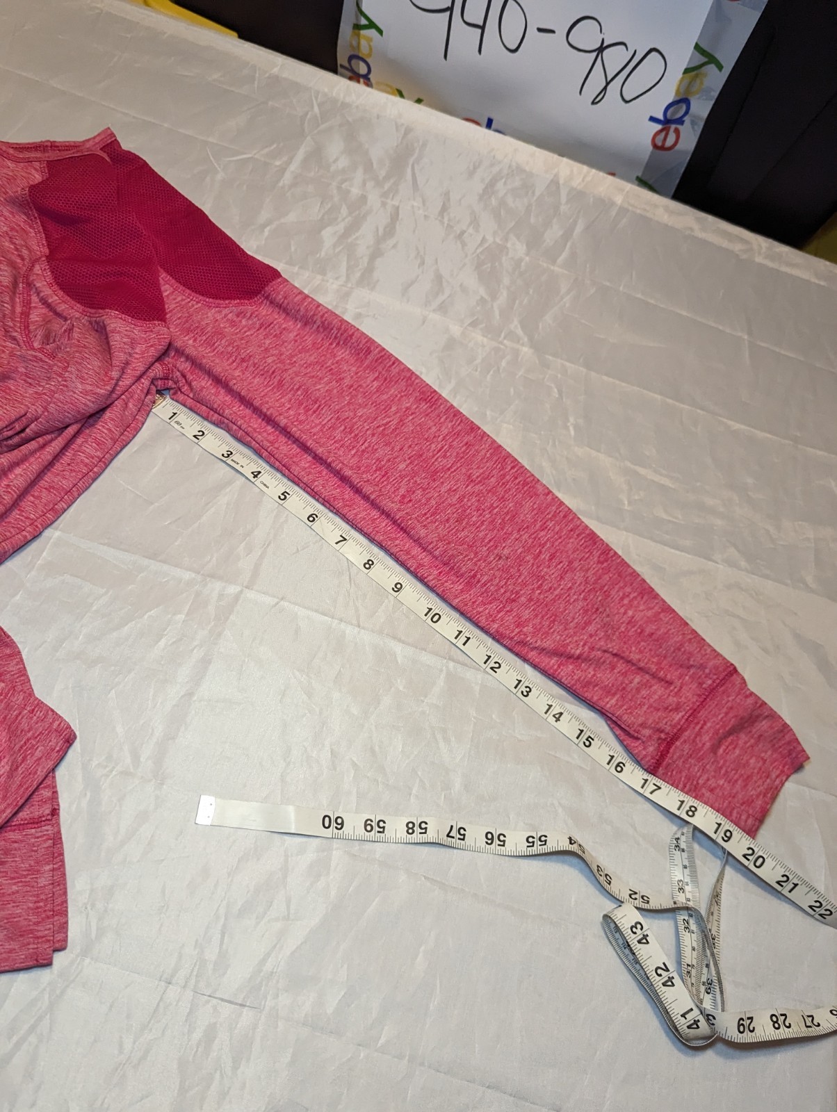 Reebok Polyester Stretch Pink Long Sleeve Round Neck Top Womens Small RN104141
