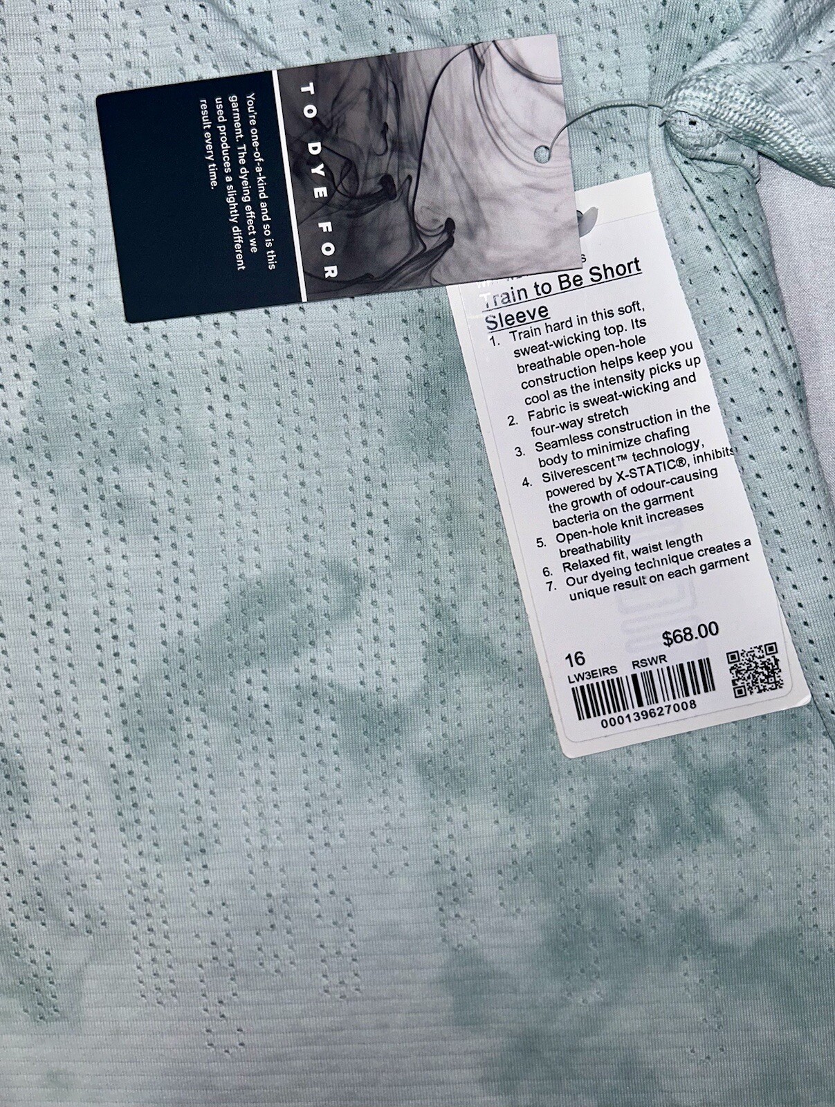 NWT💎LULULEMON💎SIZE 16💎TRAIN TO BE*SHORT SLEEVE💎RSWR/GREEN & WHITE💎CUTE